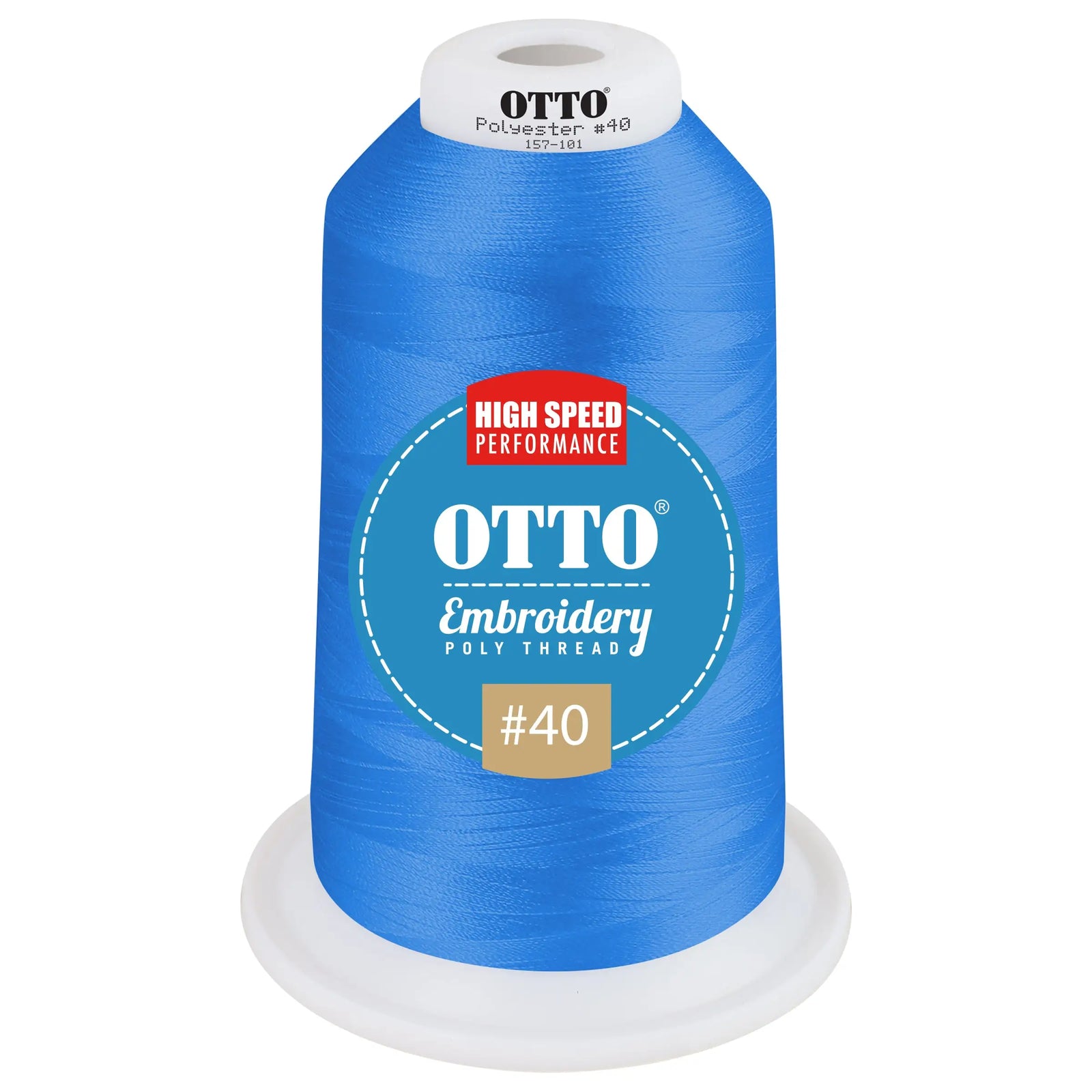 Otto 157-101 Embroidery Poly Thread #40 5,500 Yd. King Cone - 42133 - 7 3/8’’ - 5/8’’