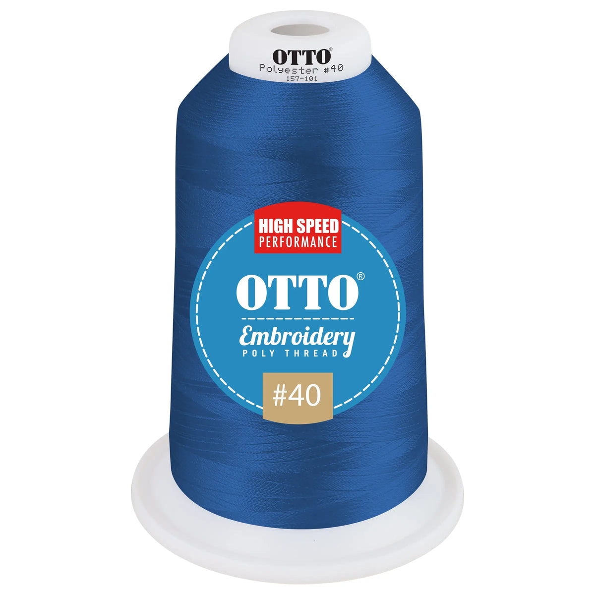 Otto 157-101 Embroidery Poly Thread #40 5,500 Yd. King Cone - 42140 - 7 3/8’’ - 5/8’’