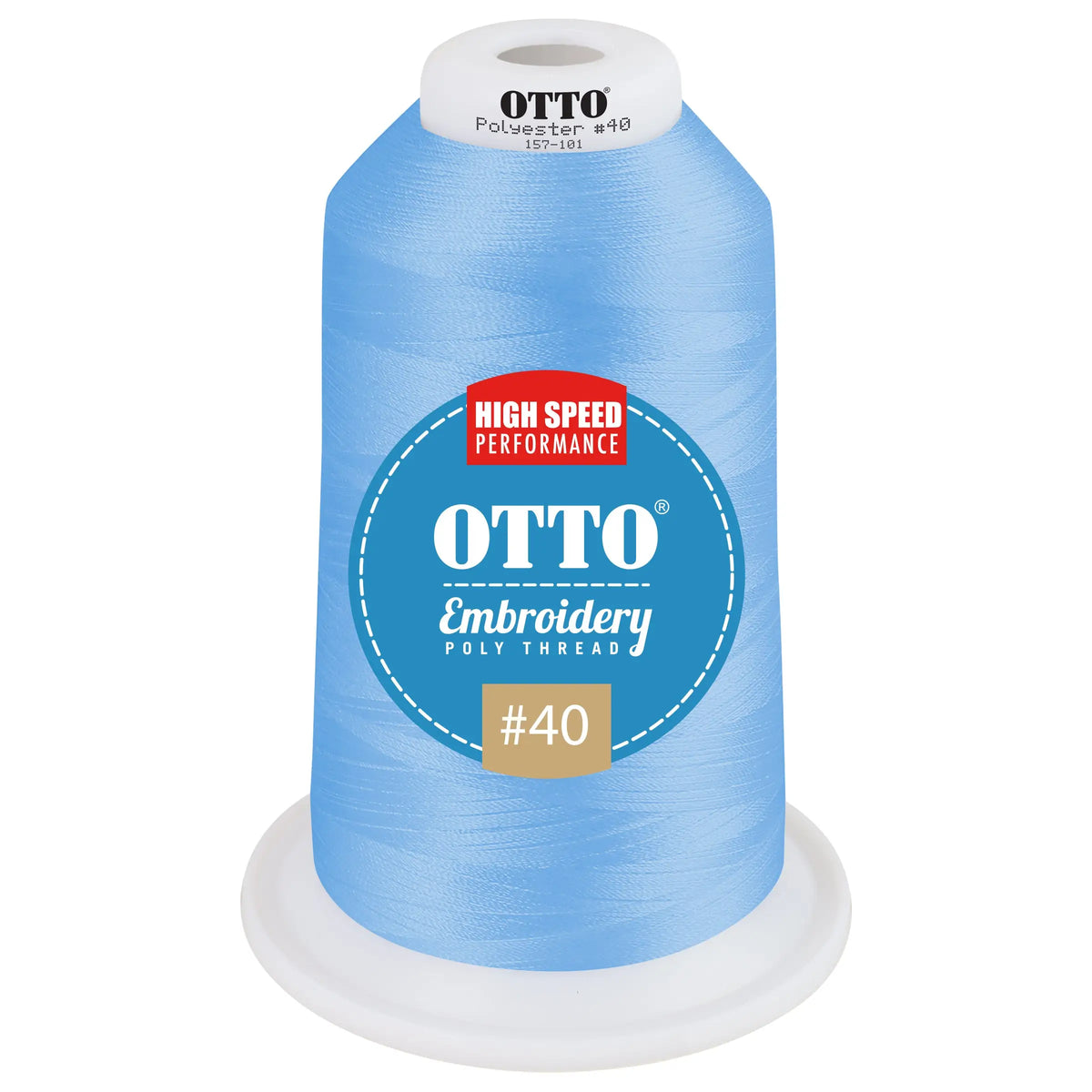 Otto 157-101 Embroidery Poly Thread #40 5,500 Yd. King Cone - 42142 - 7 3/8’’ - 5/8’’