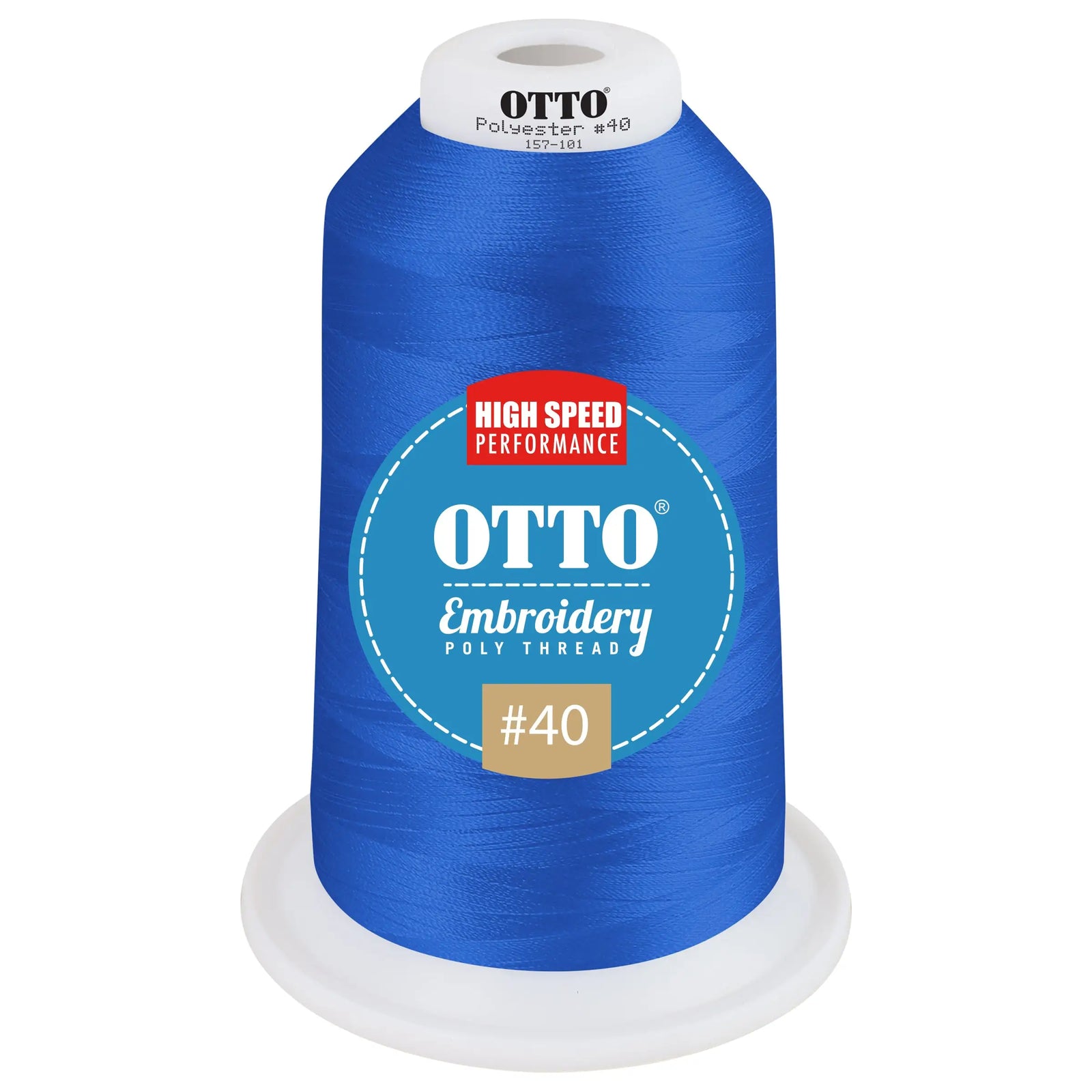 Otto 157-101 Embroidery Poly Thread #40 5,500 Yd. King Cone - 42144 - 7 3/8’’ - 5/8’’