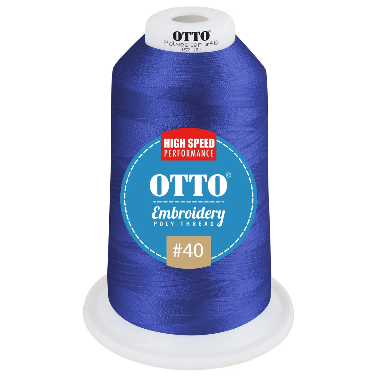 Otto 157-101 Embroidery Poly Thread #40 5,500 Yd. King Cone - 42147 - 7 3/8’’ - 5/8’’