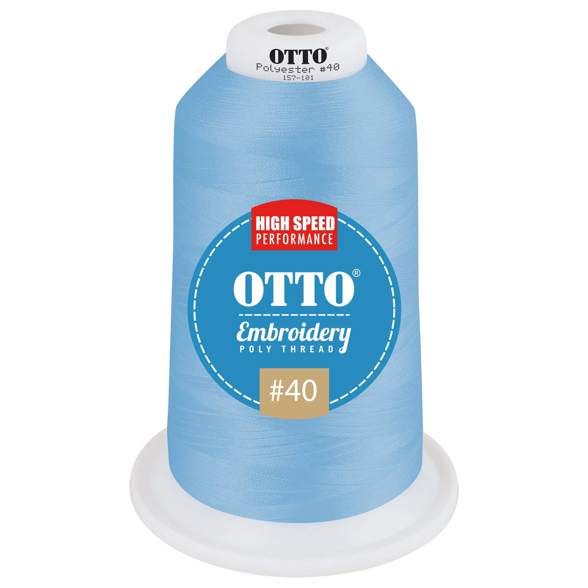 Otto 157-101 Embroidery Poly Thread #40 5,500 Yd. King Cone - 42156 - 7 3/8’’ - 5/8’’