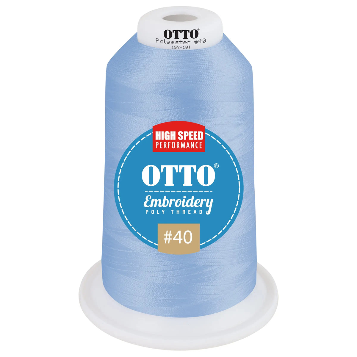Otto 157-101 Embroidery Poly Thread #40 5,500 Yd. King Cone - 42164 - 7 3/8’’ - 5/8’’