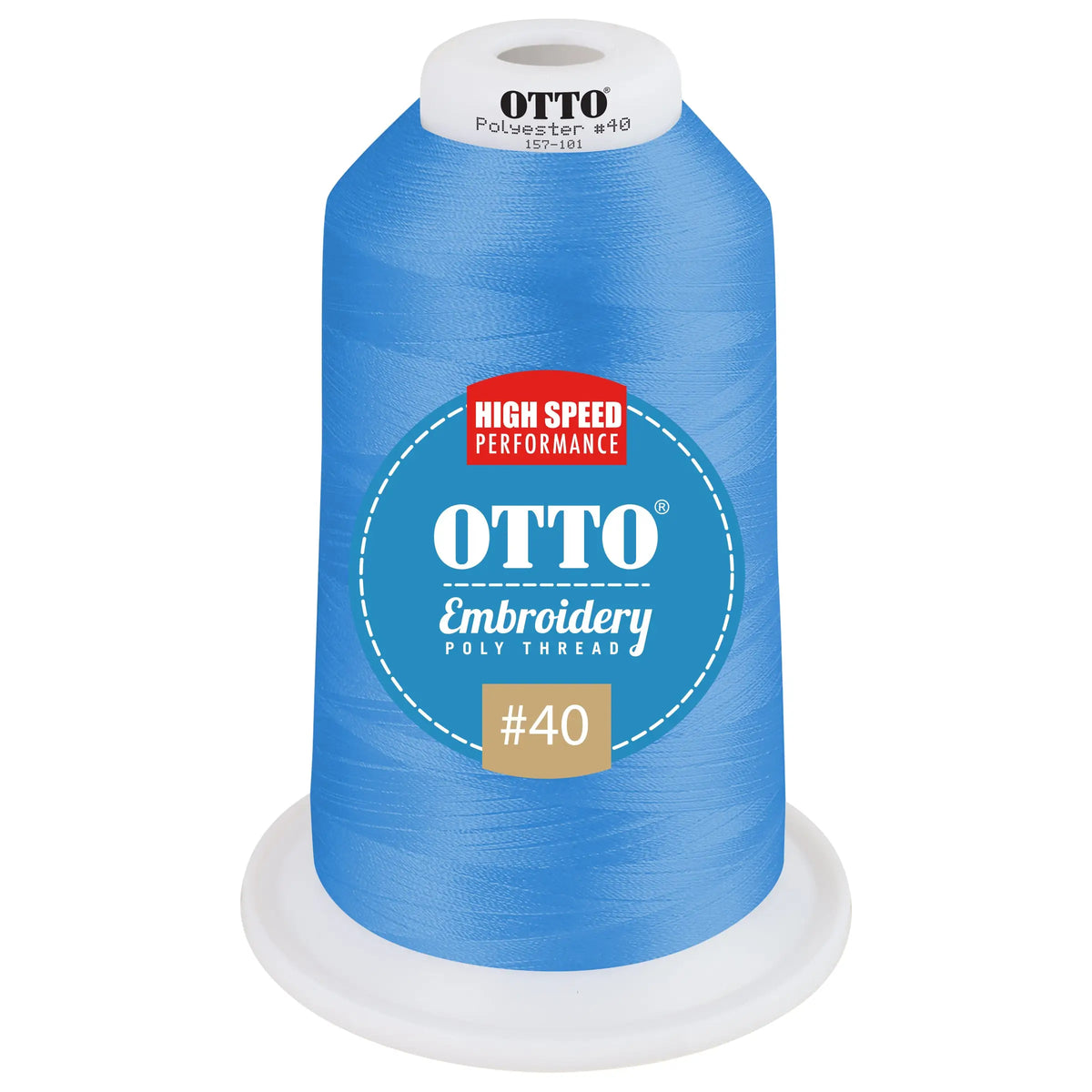 Otto 157-101 Embroidery Poly Thread #40 5,500 Yd. King Cone - 42171 - 7 3/8’’ - 5/8’’