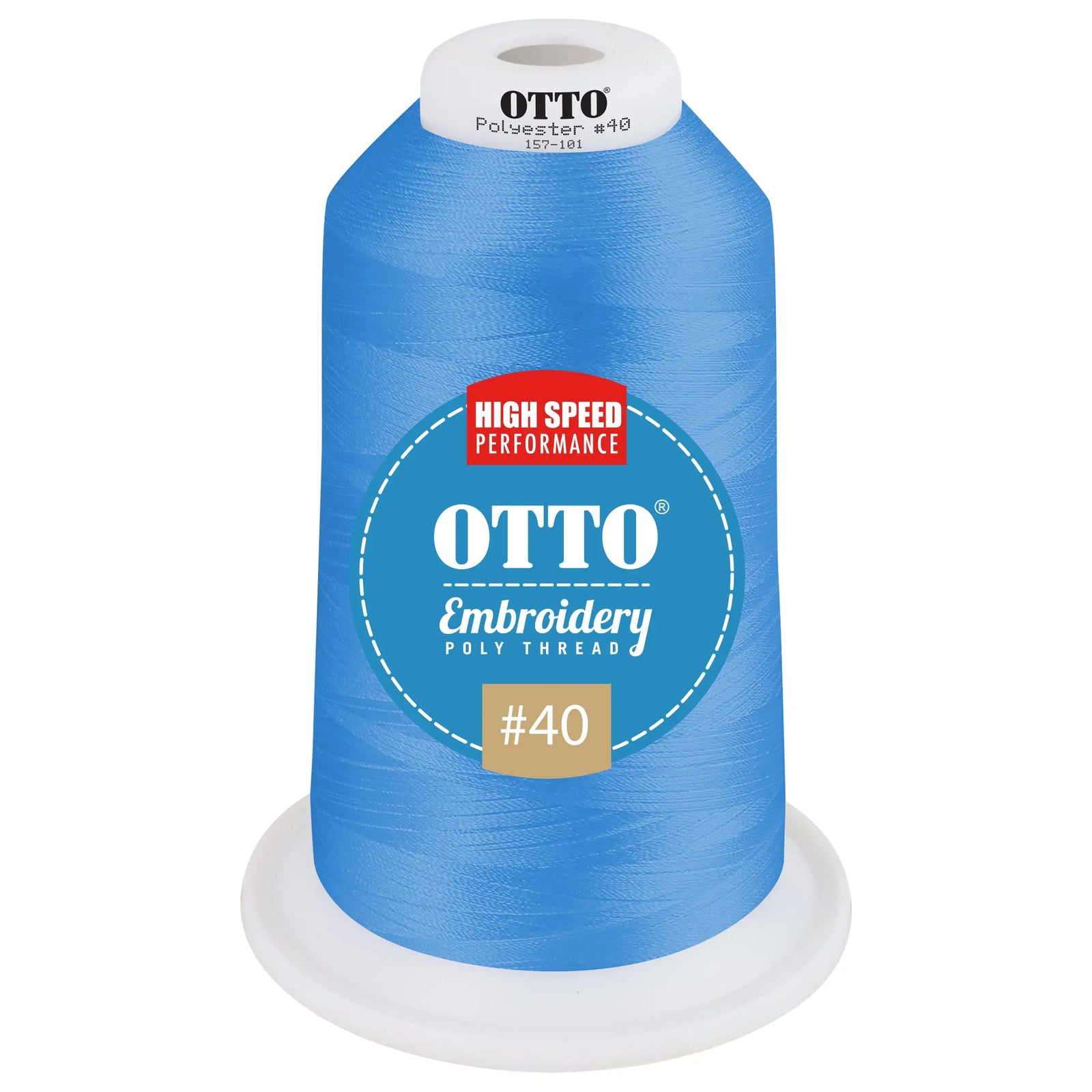 Otto 157-101 Embroidery Poly Thread #40 5,500 Yd. King Cone - 42171 - 7 3/8’’ - 5/8’’