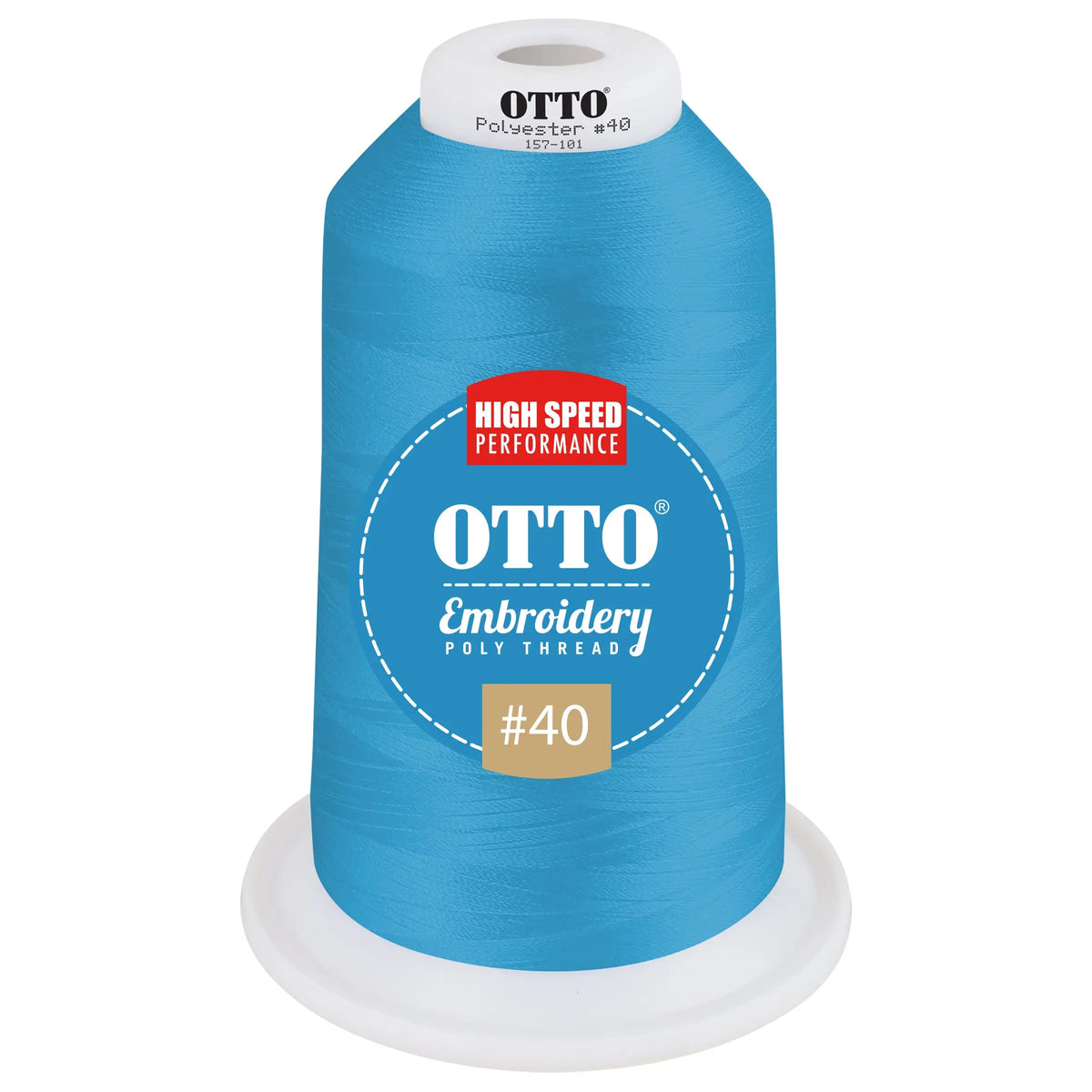 Otto 157-101 Embroidery Poly Thread #40 5,500 Yd. King Cone - 42183 - 7 3/8’’ - 5/8’’