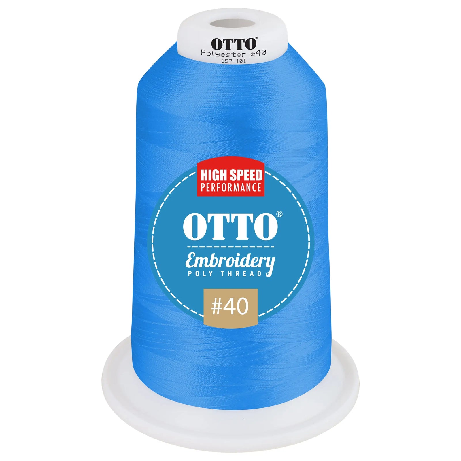 Otto 157-101 Embroidery Poly Thread #40 5,500 Yd. King Cone - 42193 - 7 3/8’’ - 5/8’’