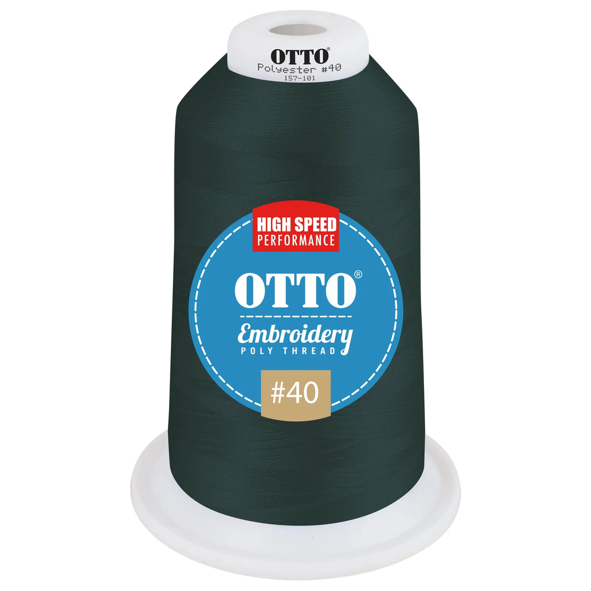 Otto 157-101 Embroidery Poly Thread #40 5,500 Yd. King Cone - 42217 - 7 3/8’’ - 5/8’’