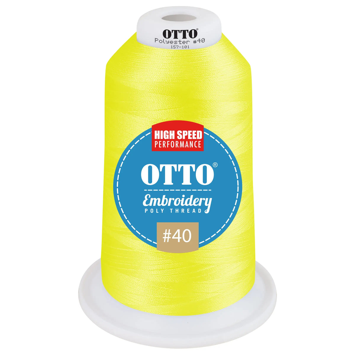 Otto 157-101 Embroidery Poly Thread #40 5,500 Yd. King Cone - 42296 - 7 3/8’’ - 5/8’’