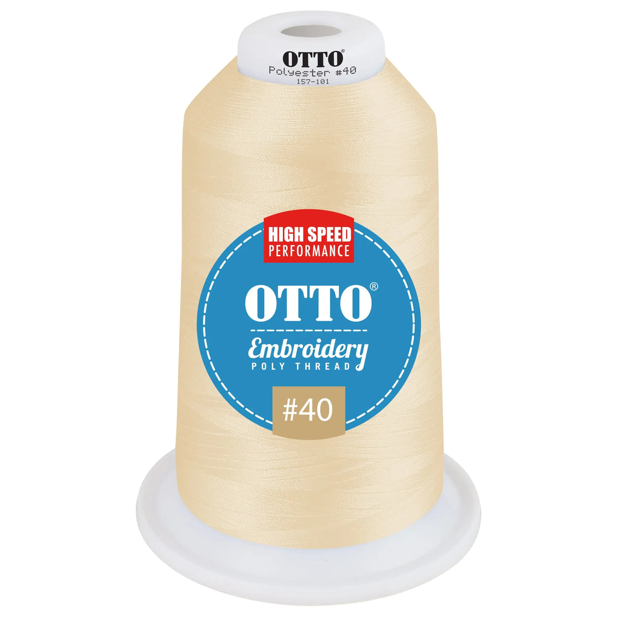 Otto 157-101 Embroidery Poly Thread #40 5,500 Yd. King Cone - 42310 - 7 3/8’’ - 5/8’’