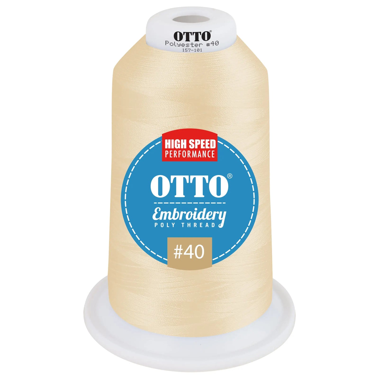 Otto 157-101 Embroidery Poly Thread #40 5,500 Yd. King Cone - 42310 - 7 3/8’’ - 5/8’’