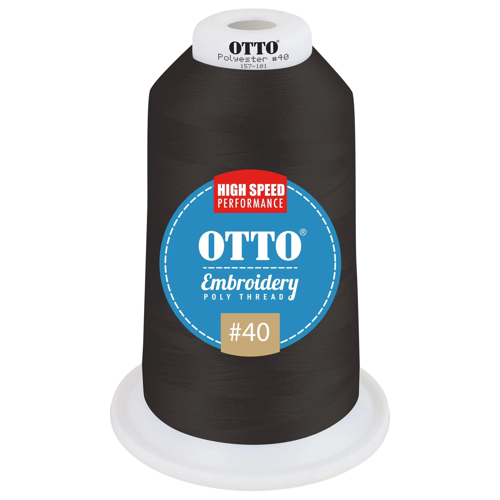Otto 157-101 Embroidery Poly Thread #40 5,500 Yd. King Cone - 42322 - 7 3/8’’ - 5/8’’