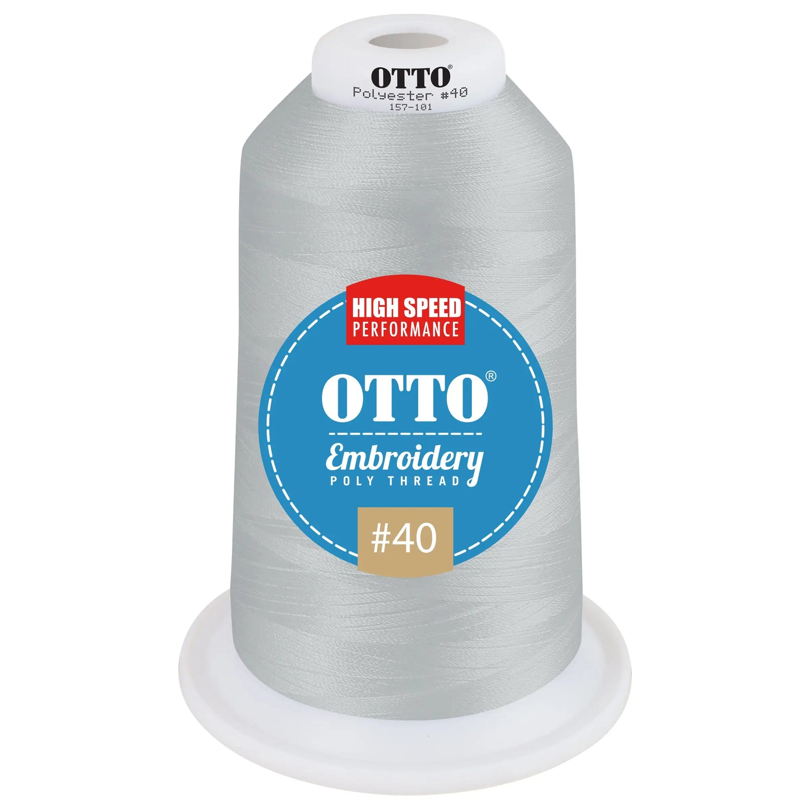 Otto 157-101 Embroidery Poly Thread #40 5,500 Yd. King Cone - 42331 - 7 3/8’’ - 5/8’’