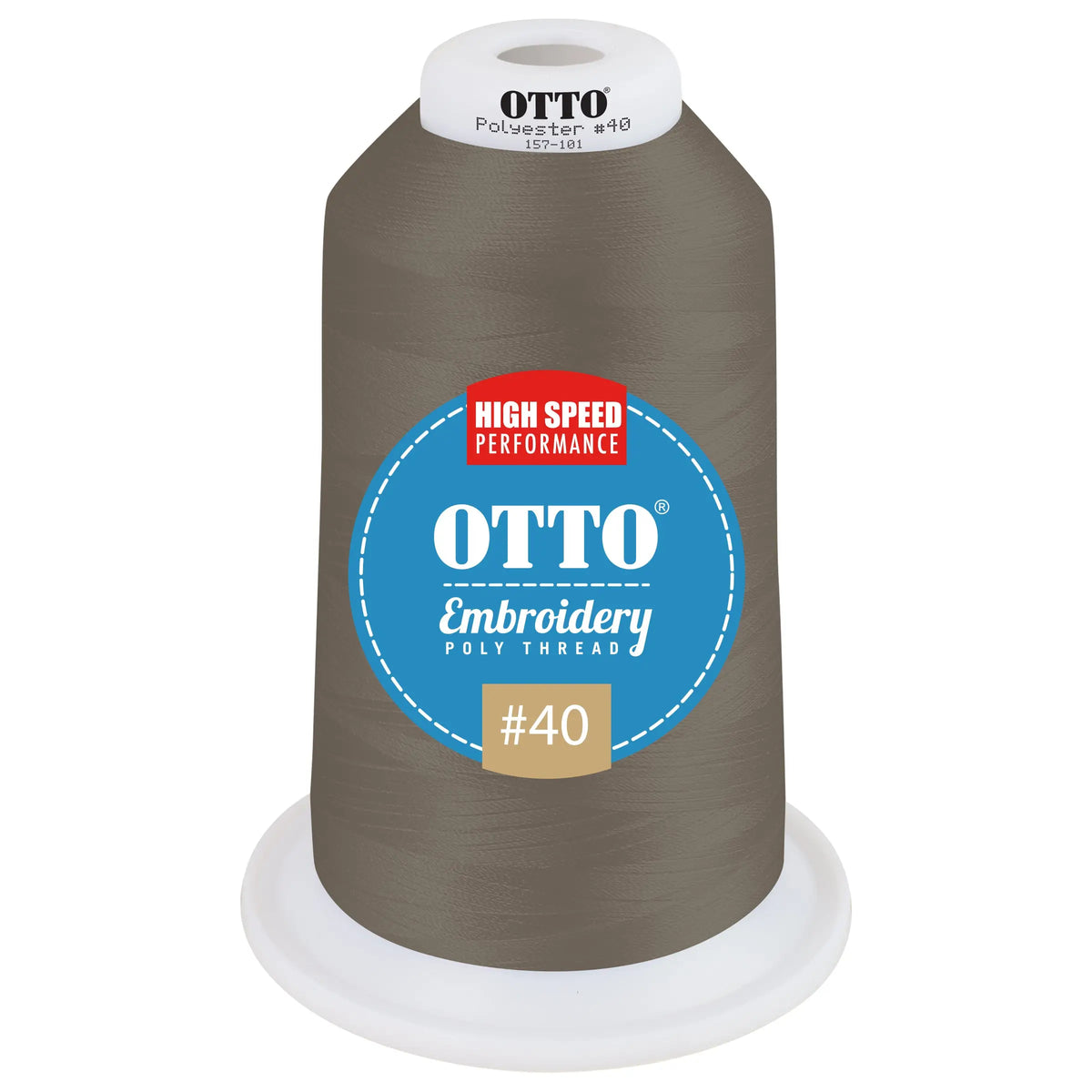 Otto 157-101 Embroidery Poly Thread #40 5,500 Yd. King Cone - 42333 - 7 3/8’’ - 5/8’’