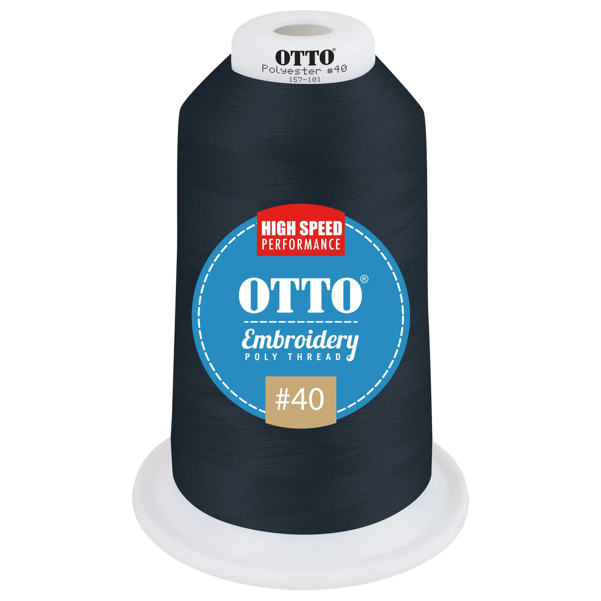 Otto 157-101 Embroidery Poly Thread #40 5,500 Yd. King Cone - 42336 - 7 3/8’’ - 5/8’’