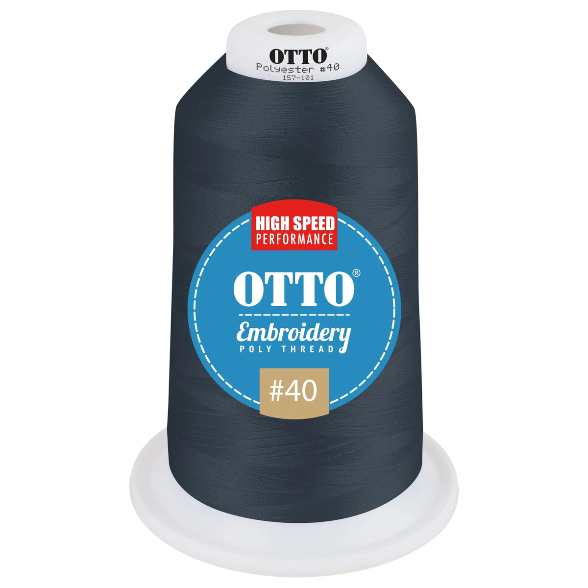 Otto 157-101 Embroidery Poly Thread #40 5,500 Yd. King Cone - 42362 - 7 3/8’’ - 5/8’’