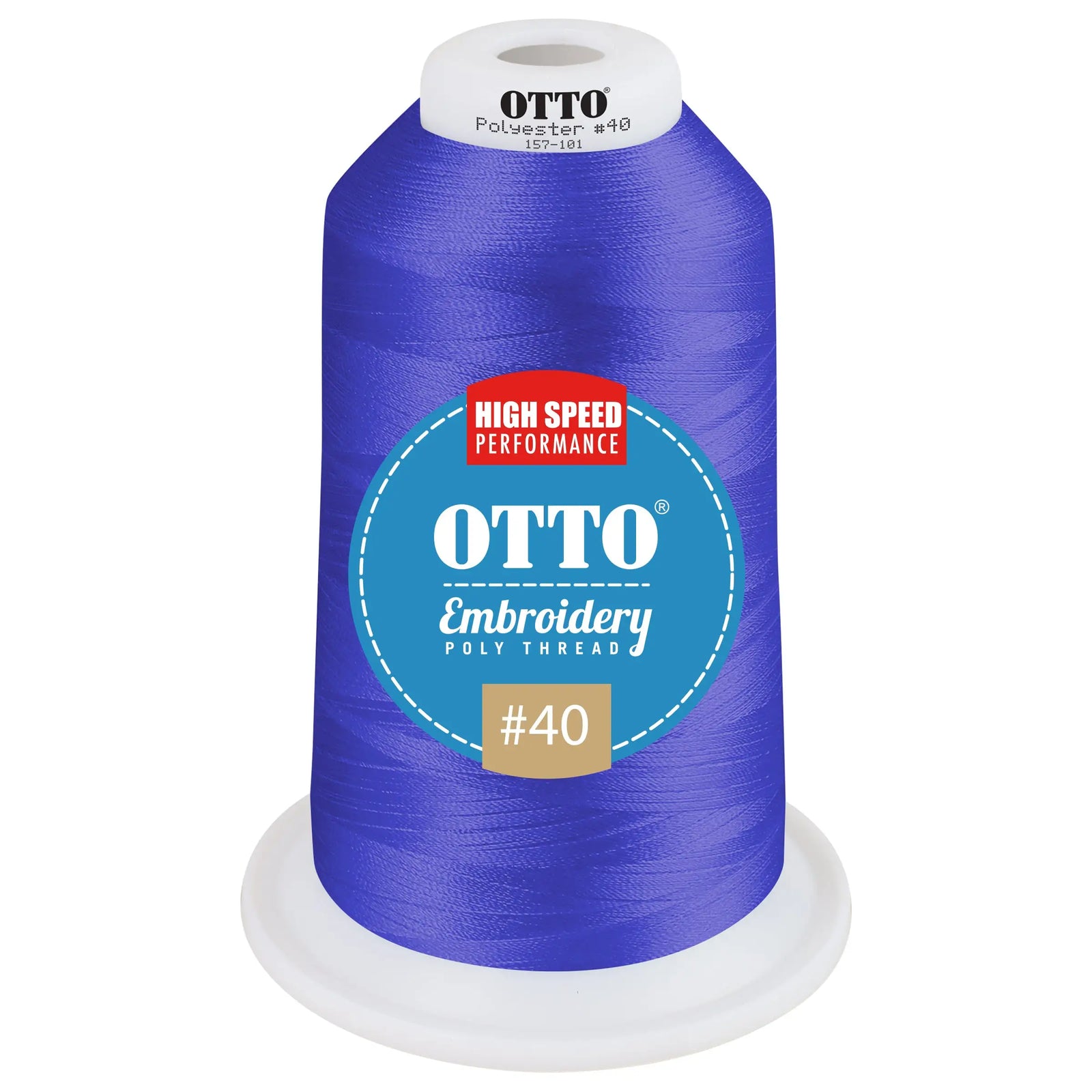 Otto 157-101 Embroidery Poly Thread #40 5,500 Yd. King Cone - 42372 - 7 3/8’’ - 5/8’’