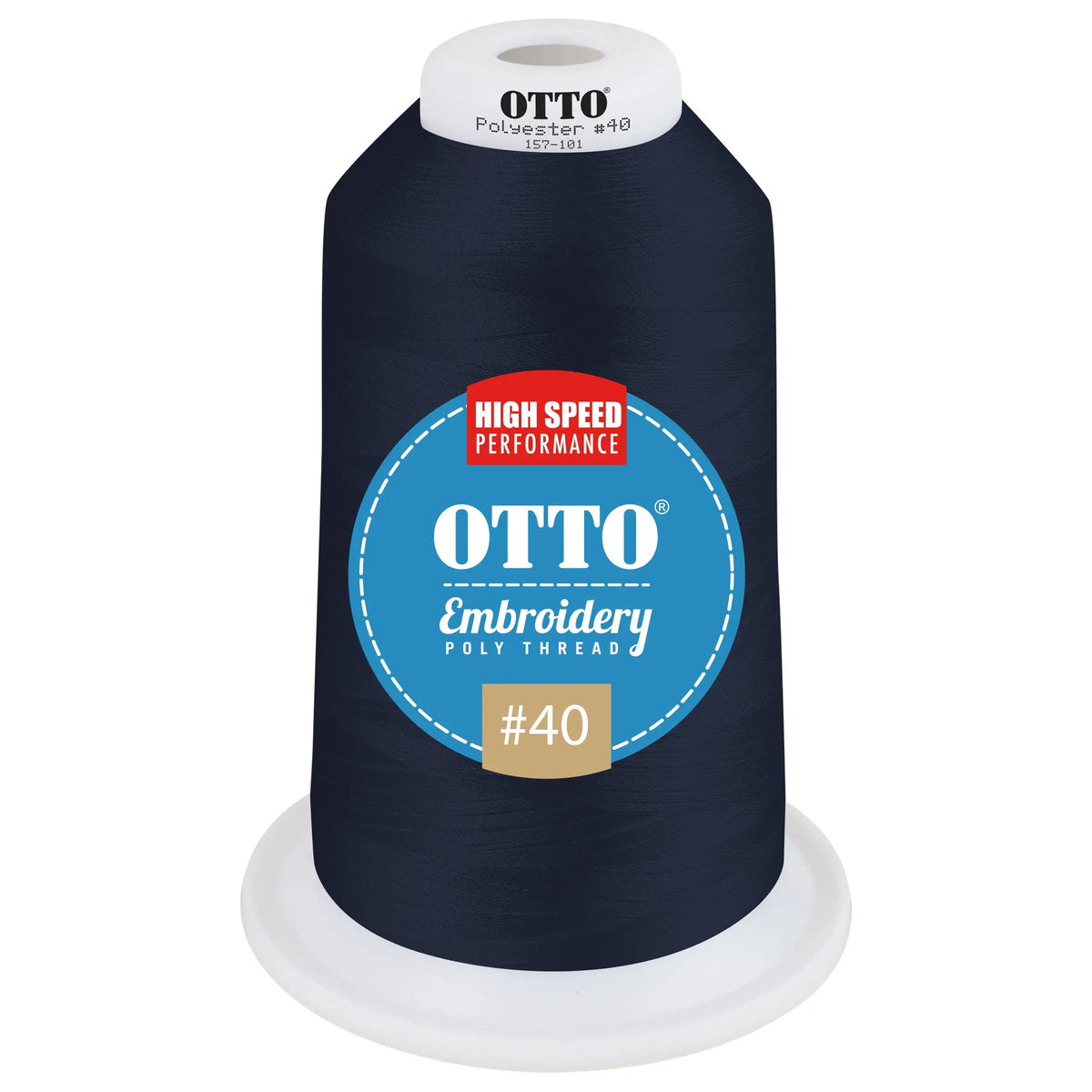 Otto 157-101 Embroidery Poly Thread #40 5,500 Yd. King Cone - 42373 - 7 3/8’’ - 5/8’’