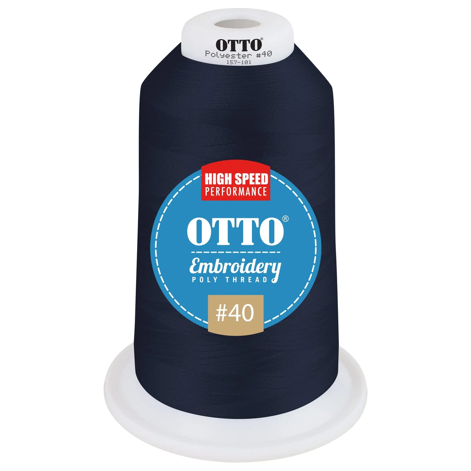 Otto 157-101 Embroidery Poly Thread #40 5,500 Yd. King Cone - 42373 - 7 3/8’’ - 5/8’’