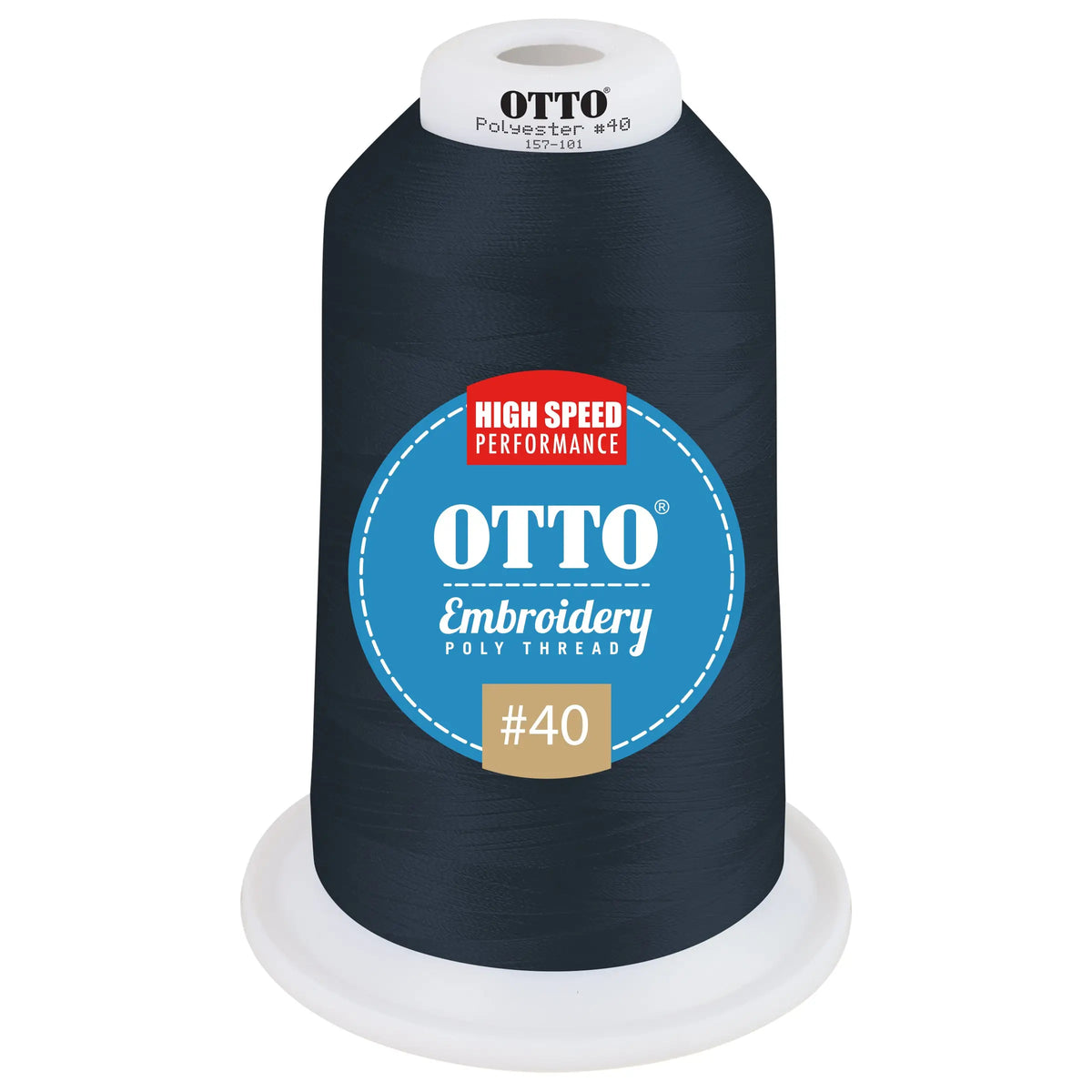 Otto 157-101 Embroidery Poly Thread #40 5,500 Yd. King Cone - 42379 - 7 3/8’’ - 5/8’’