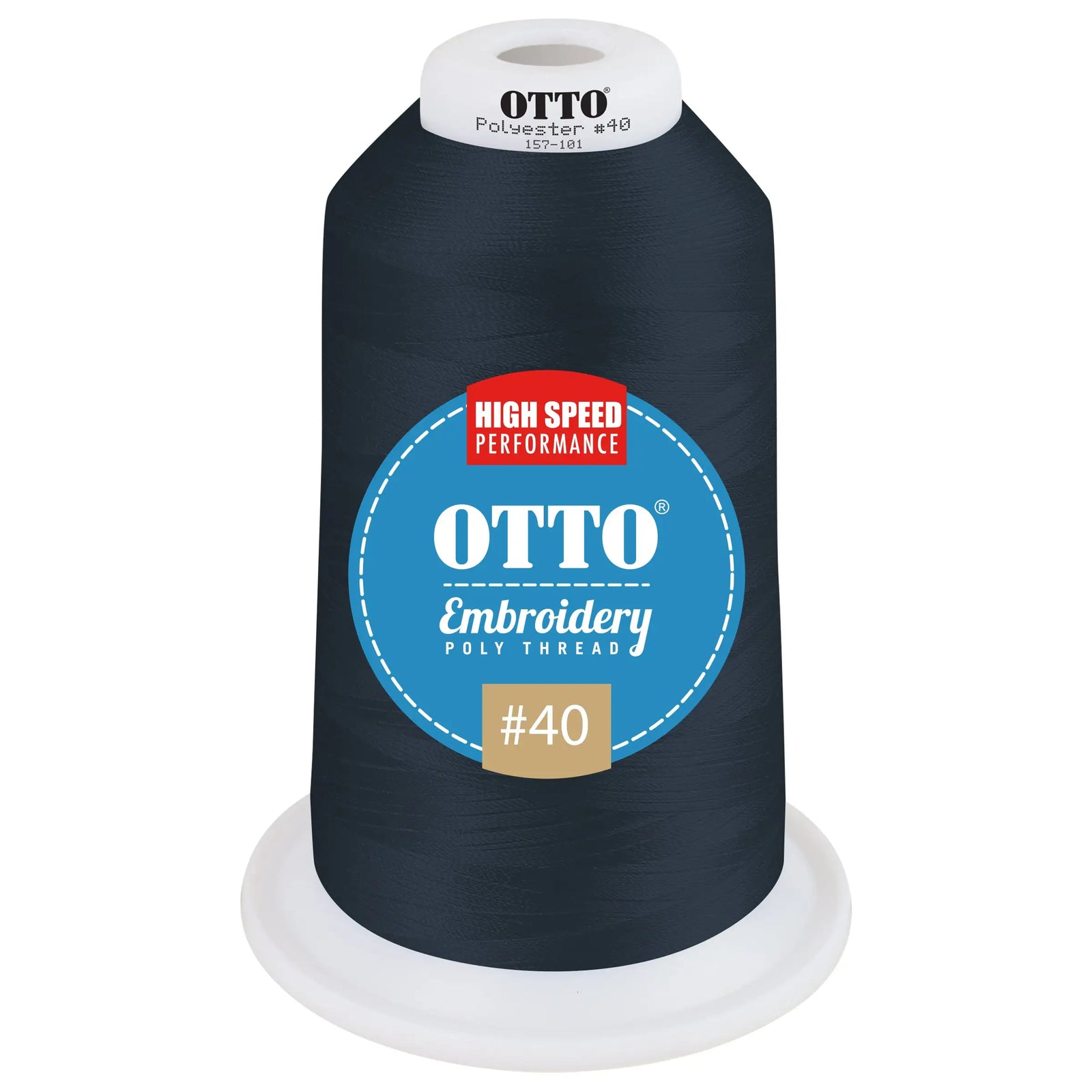Otto 157-101 Embroidery Poly Thread #40 5,500 Yd. King Cone - 42379 - 7 3/8’’ - 5/8’’
