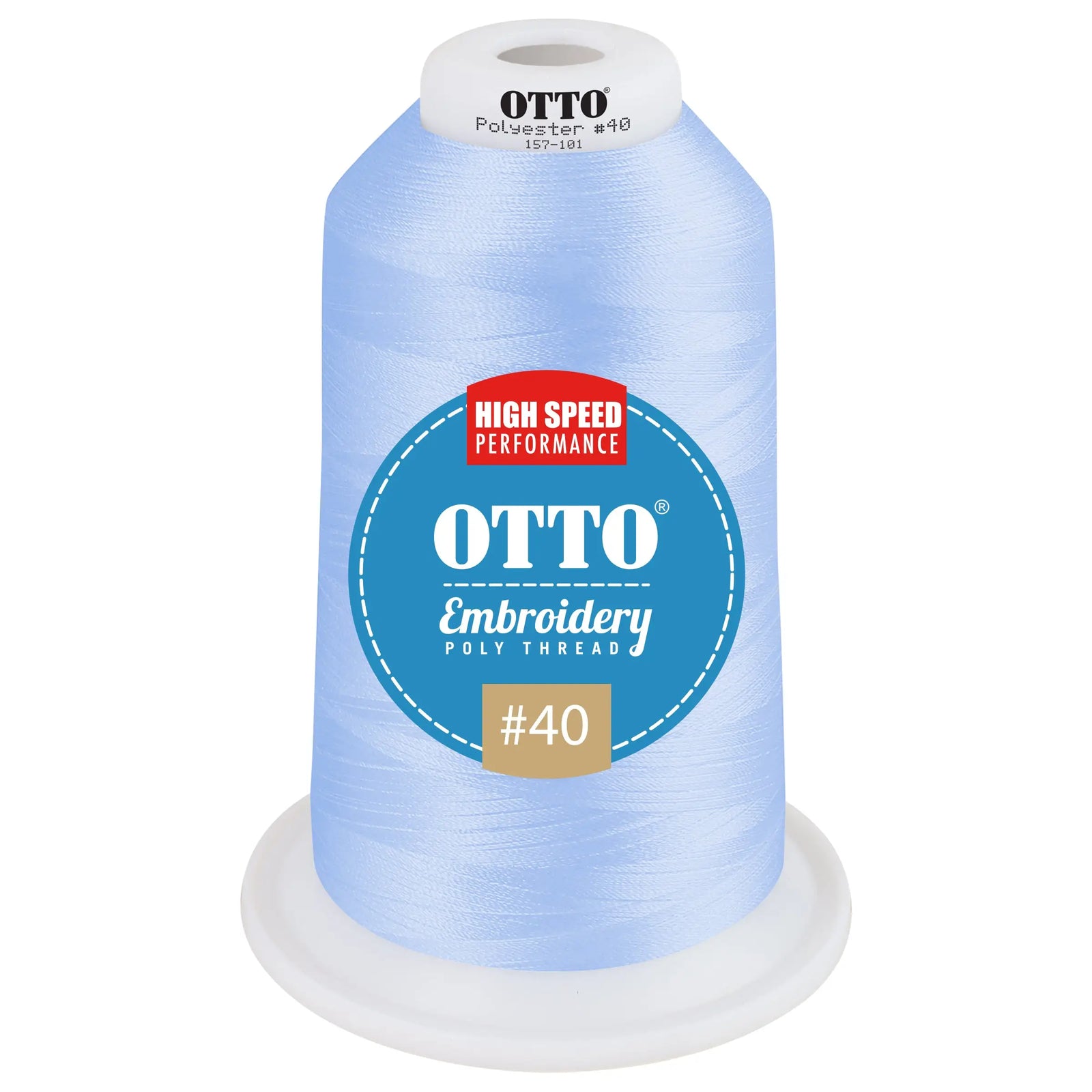 Otto 157-101 Embroidery Poly Thread #40 5,500 Yd. King Cone - 42717 - 7 3/8’’ - 5/8’’