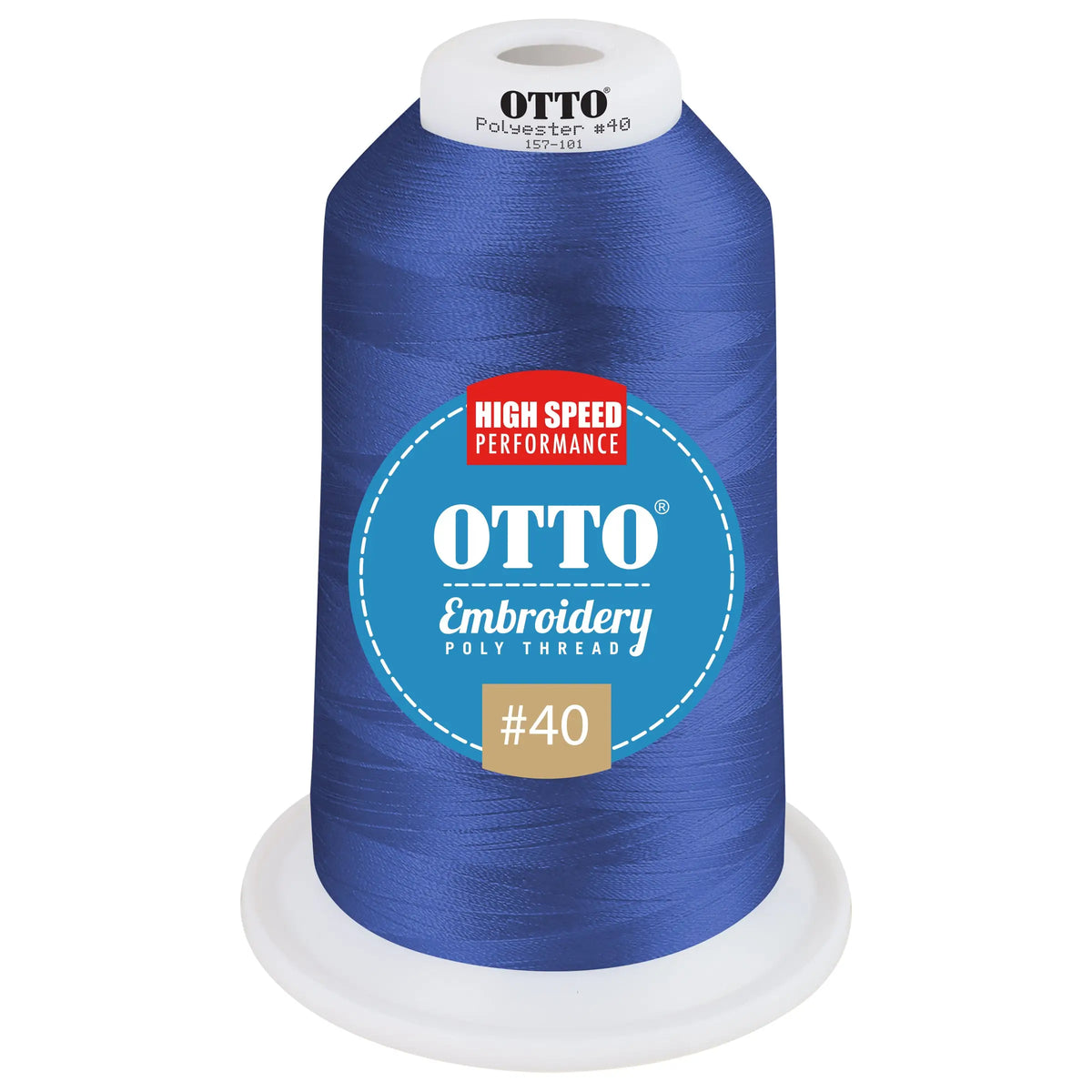 Otto 157-101 Embroidery Poly Thread #40 5,500 Yd. King Cone - 42736 - 7 3/8’’ - 5/8’’