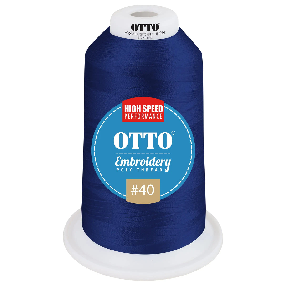 Otto 157-101 Embroidery Poly Thread #40 5,500 Yd. King Cone - 42768 - 7 3/8’’ - 5/8’’