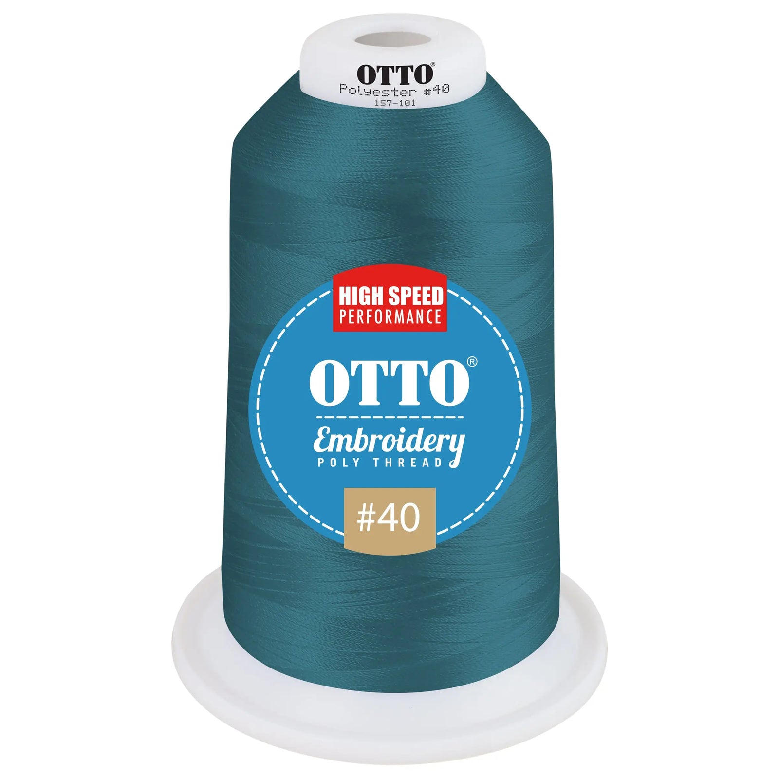 Otto 157-101 Embroidery Poly Thread #40 5,500 Yd. King Cone - 43165 - 7 3/8’’ - 5/8’’