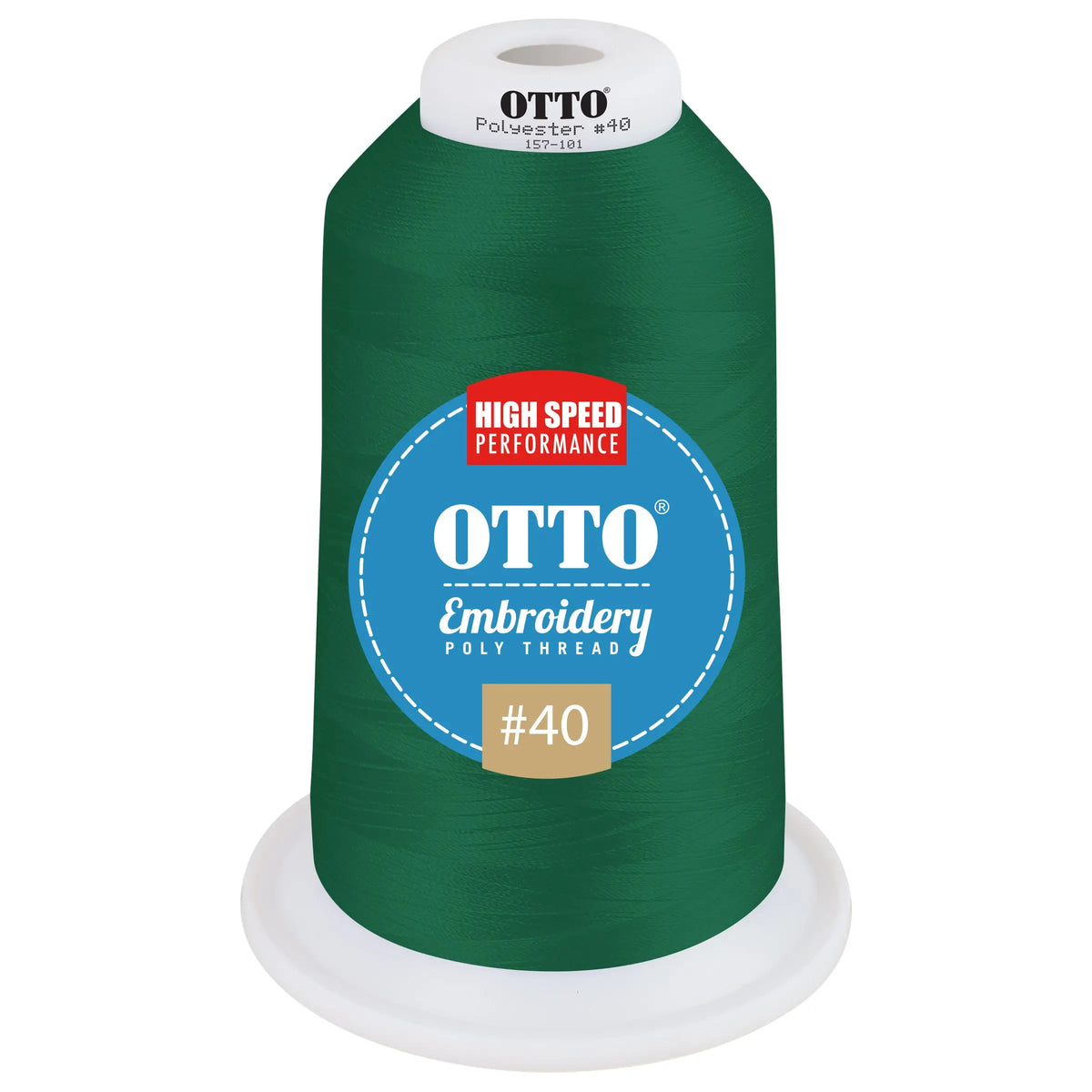 Otto 157-101 Embroidery Poly Thread #40 5,500 Yd. King Cone - 43425 - 7 3/8’’ - 5/8’’
