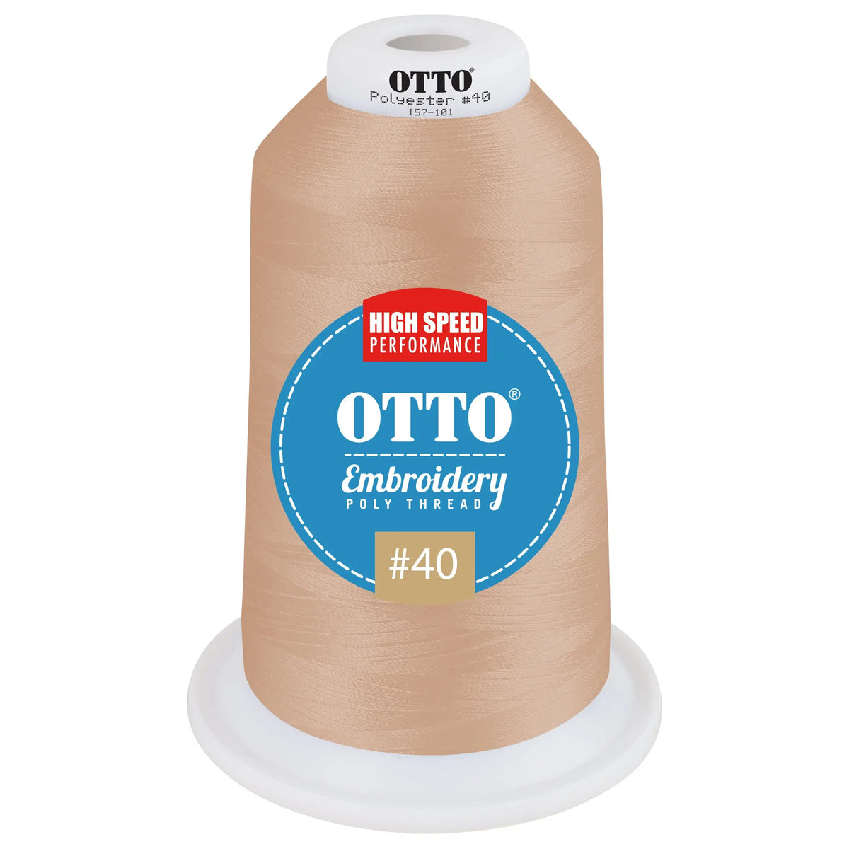 Otto 157-101 Embroidery Poly Thread #40 5,500 Yd. King Cone - 44665 - 7 3/8’’ - 5/8’’