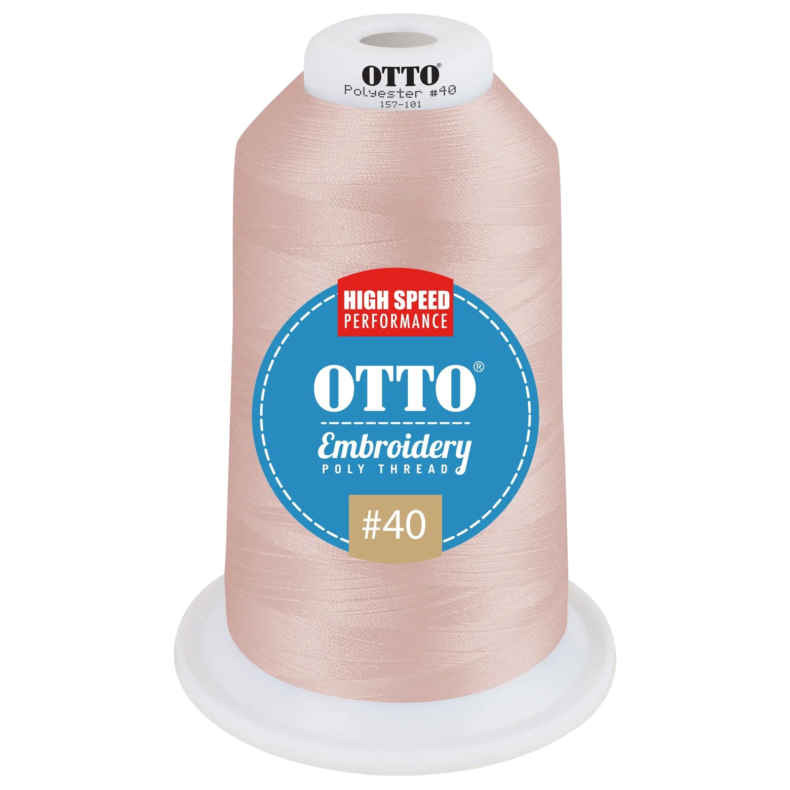 Otto 157-101 Embroidery Poly Thread #40 5,500 Yd. King Cone - 44735 - 7 3/8’’ - 5/8’’