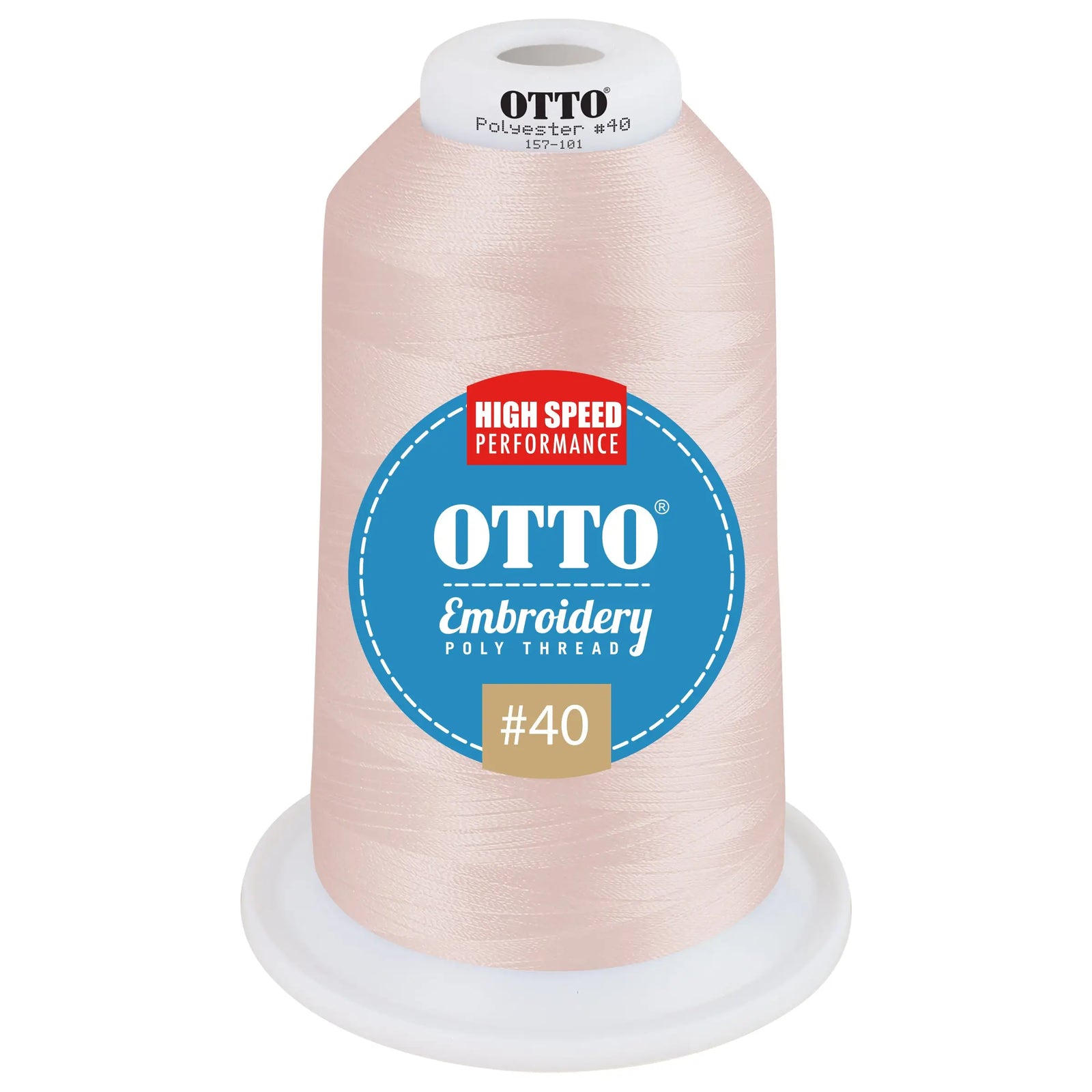 Otto 157-101 Embroidery Poly Thread #40 5,500 Yd. King Cone - 44745 - 7 3/8’’ - 5/8’’