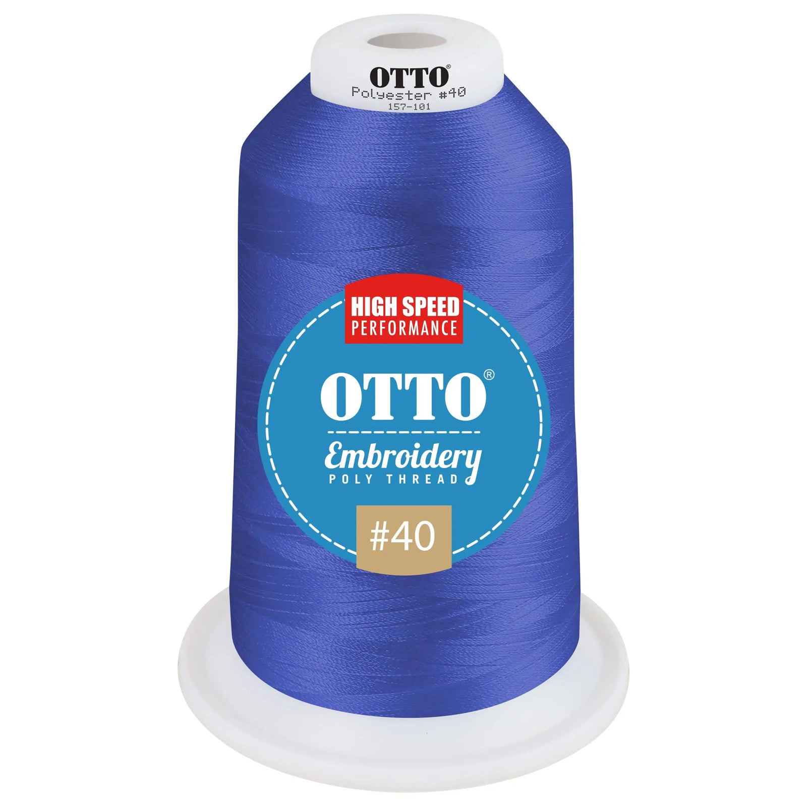 Otto 157-101 Embroidery Poly Thread #40 5,500 Yd. King Cone - 45510 - 7 3/8’’ - 5/8’’