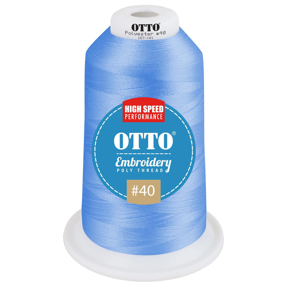 Otto 157-101 Embroidery Poly Thread #40 5,500 Yd. King Cone - 45602 - 7 3/8’’ - 5/8’’