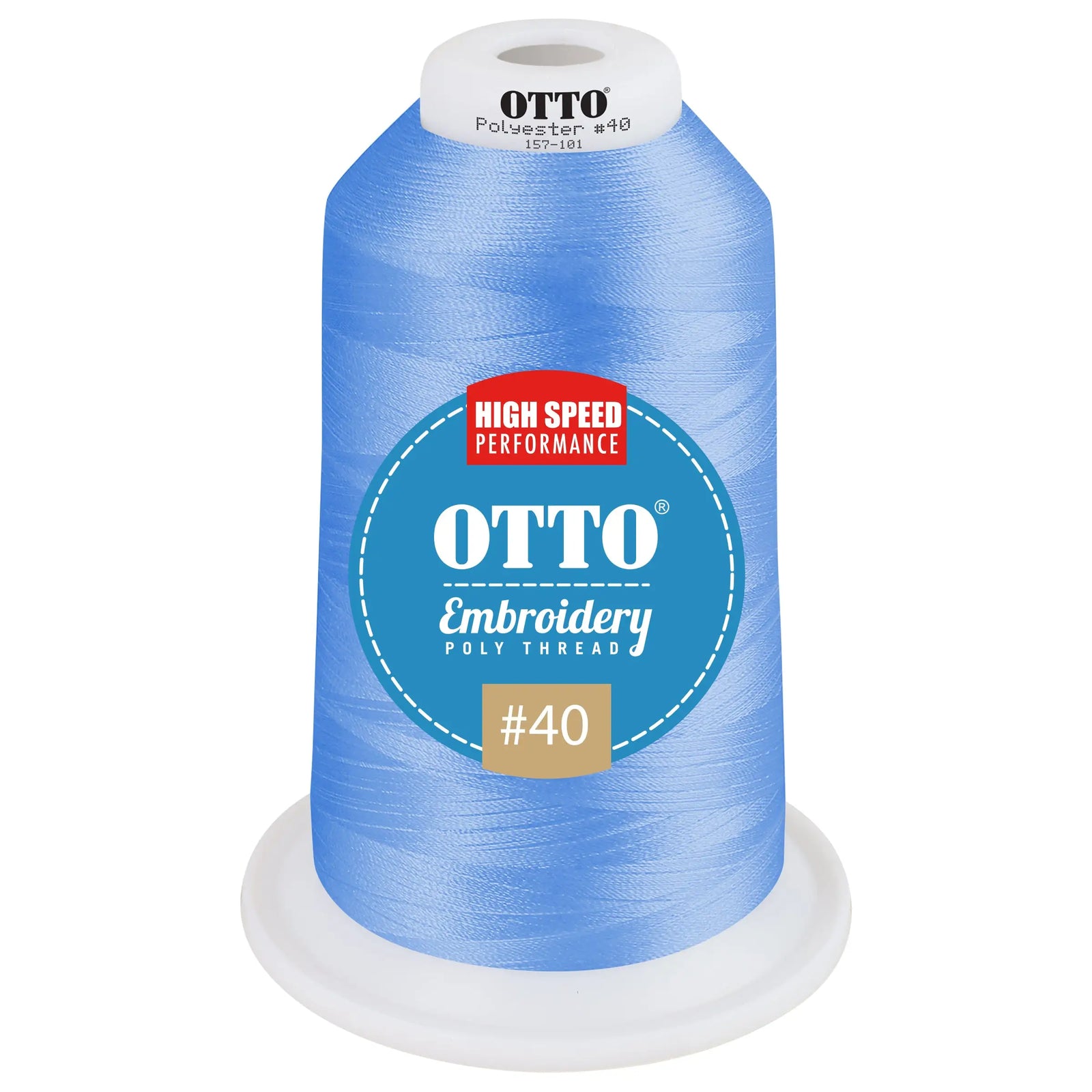 Otto 157-101 Embroidery Poly Thread #40 5,500 Yd. King Cone - 45602 - 7 3/8’’ - 5/8’’