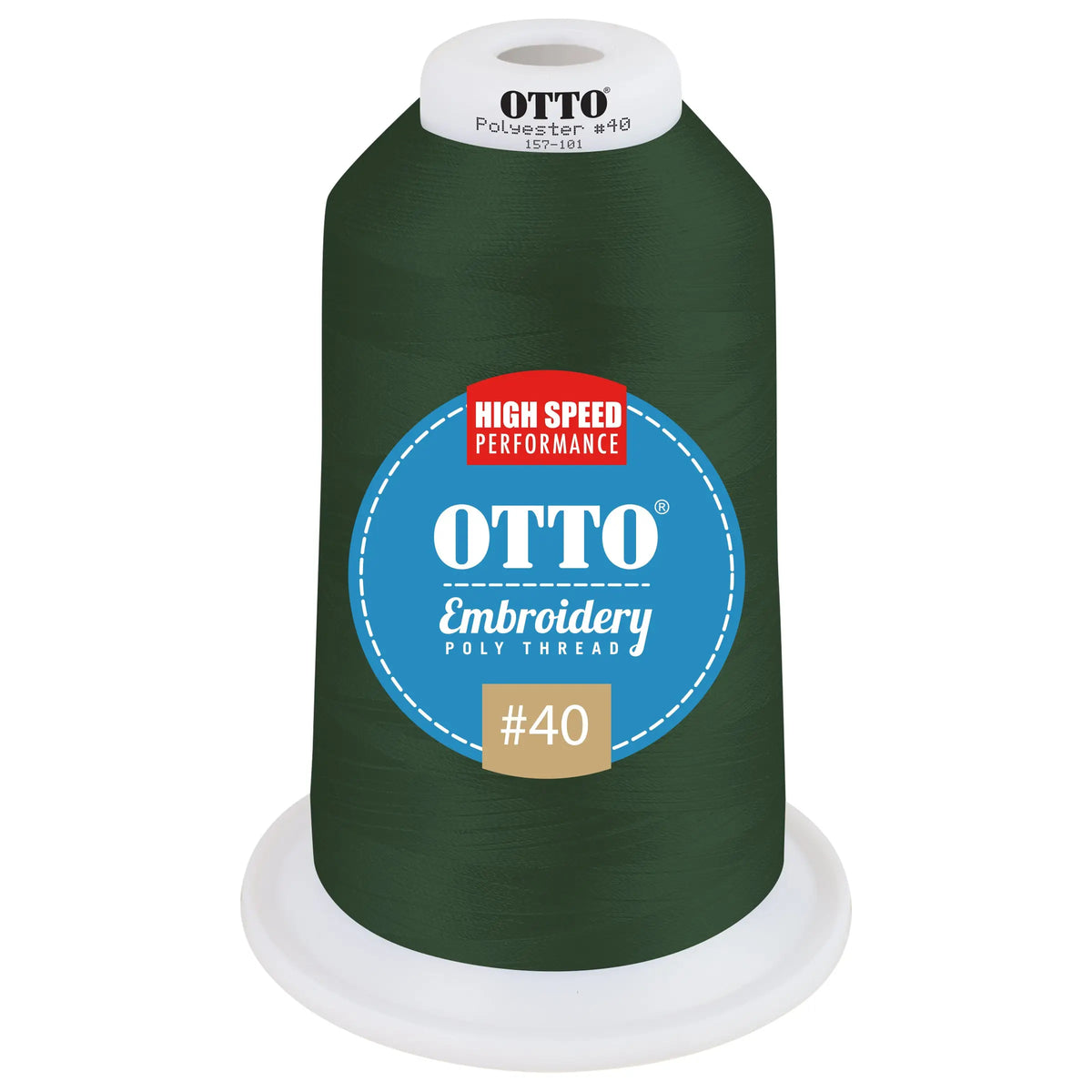 Otto 157-101 Embroidery Poly Thread #40 5,500 Yd. King Cone - 45605 - 7 3/8’’ - 5/8’’