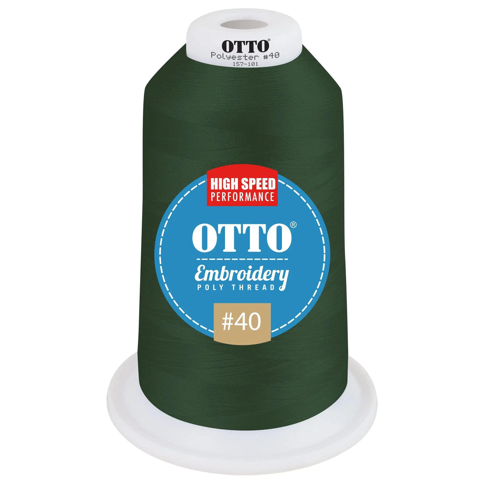 Otto 157-101 Embroidery Poly Thread #40 5,500 Yd. King Cone - 45605 - 7 3/8’’ - 5/8’’
