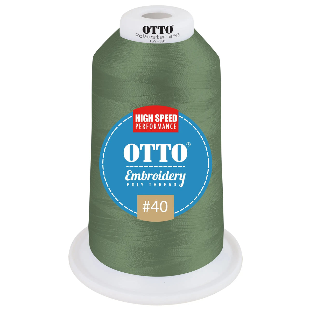 Otto 157-101 Embroidery Poly Thread #40 5,500 Yd. King Cone - 45615 - 7 3/8’’ - 5/8’’