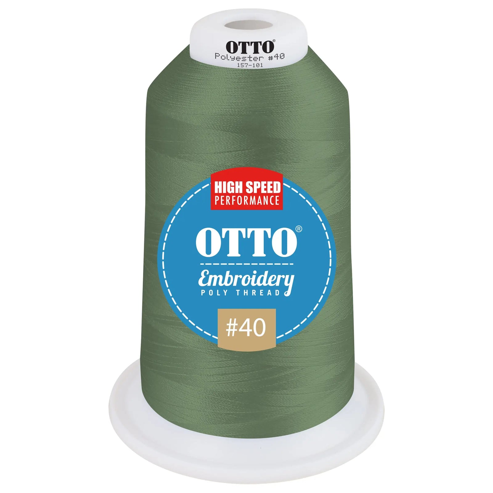 Otto 157-101 Embroidery Poly Thread #40 5,500 Yd. King Cone - 45615 - 7 3/8’’ - 5/8’’