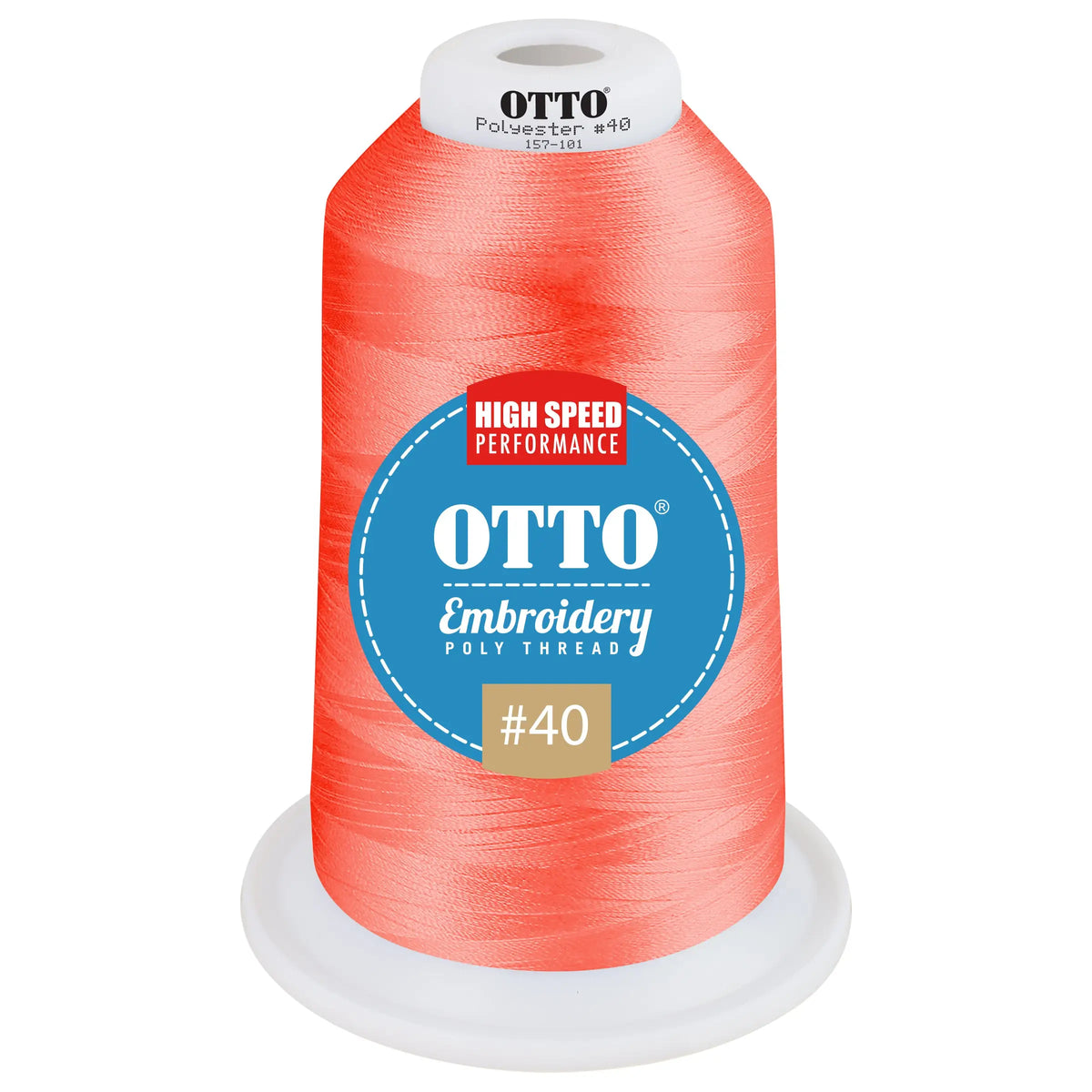 Otto 157-101 Embroidery Poly Thread #40 5,500 Yd. King Cone - 45629 - 7 3/8’’ - 5/8’’