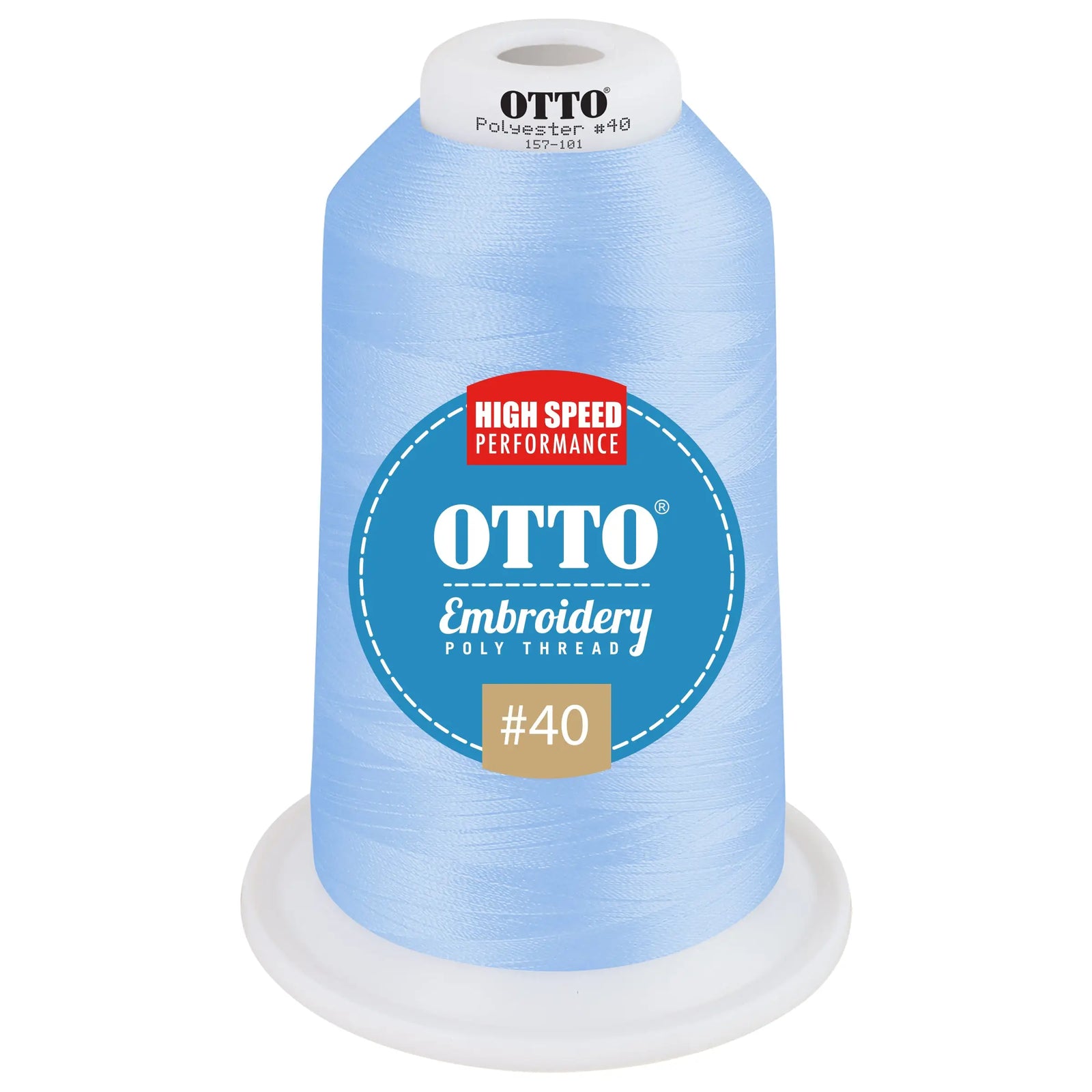 Otto 157-101 Embroidery Poly Thread #40 5,500 Yd. King Cone - 45733 - 7 3/8’’ - 5/8’’