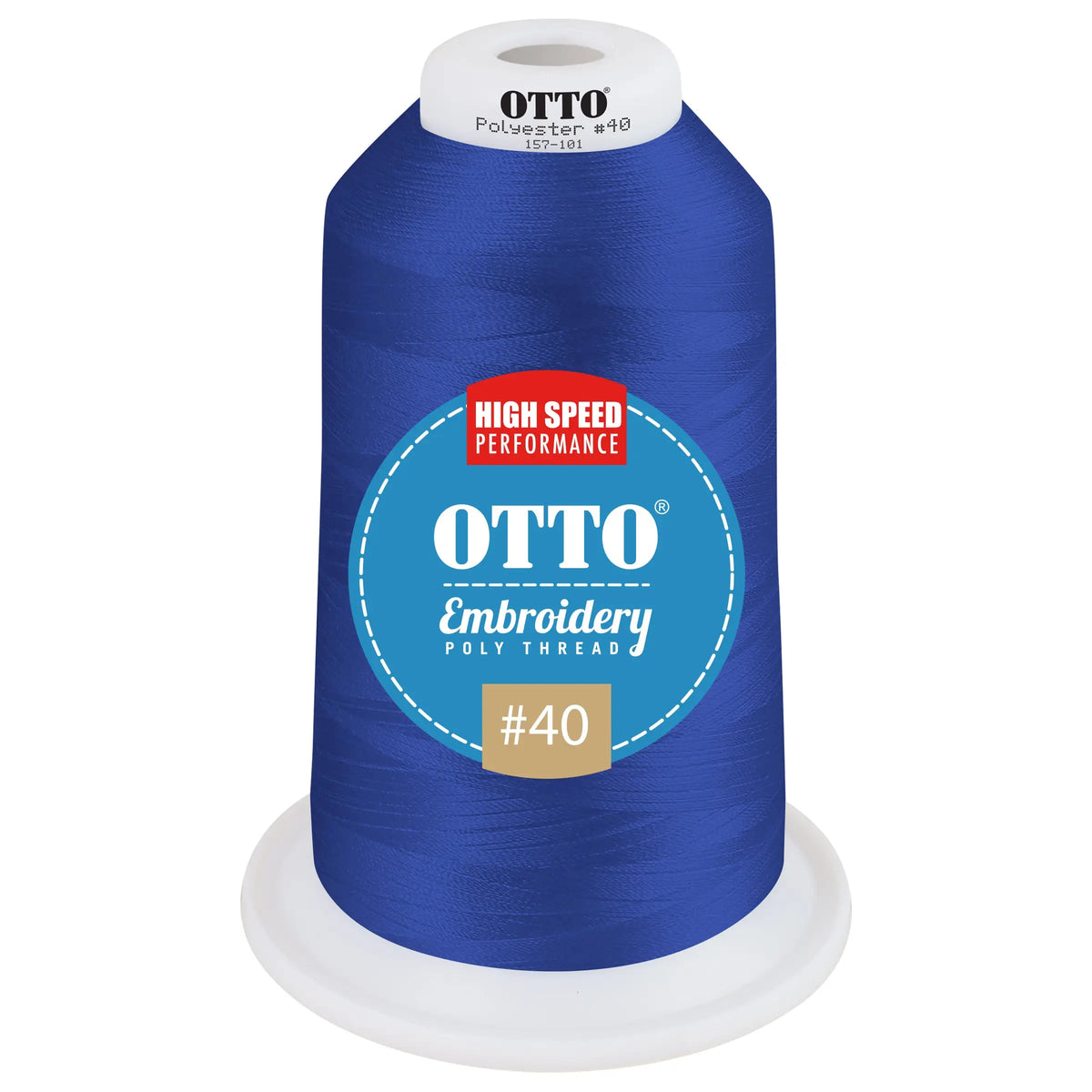 Otto 157-101 Embroidery Poly Thread #40 5,500 Yd. King Cone - 45740 - 7 3/8’’ - 5/8’’