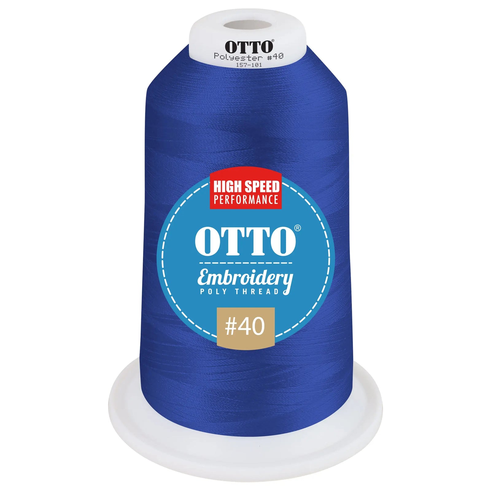 Otto 157-101 Embroidery Poly Thread #40 5,500 Yd. King Cone - 45740 - 7 3/8’’ - 5/8’’