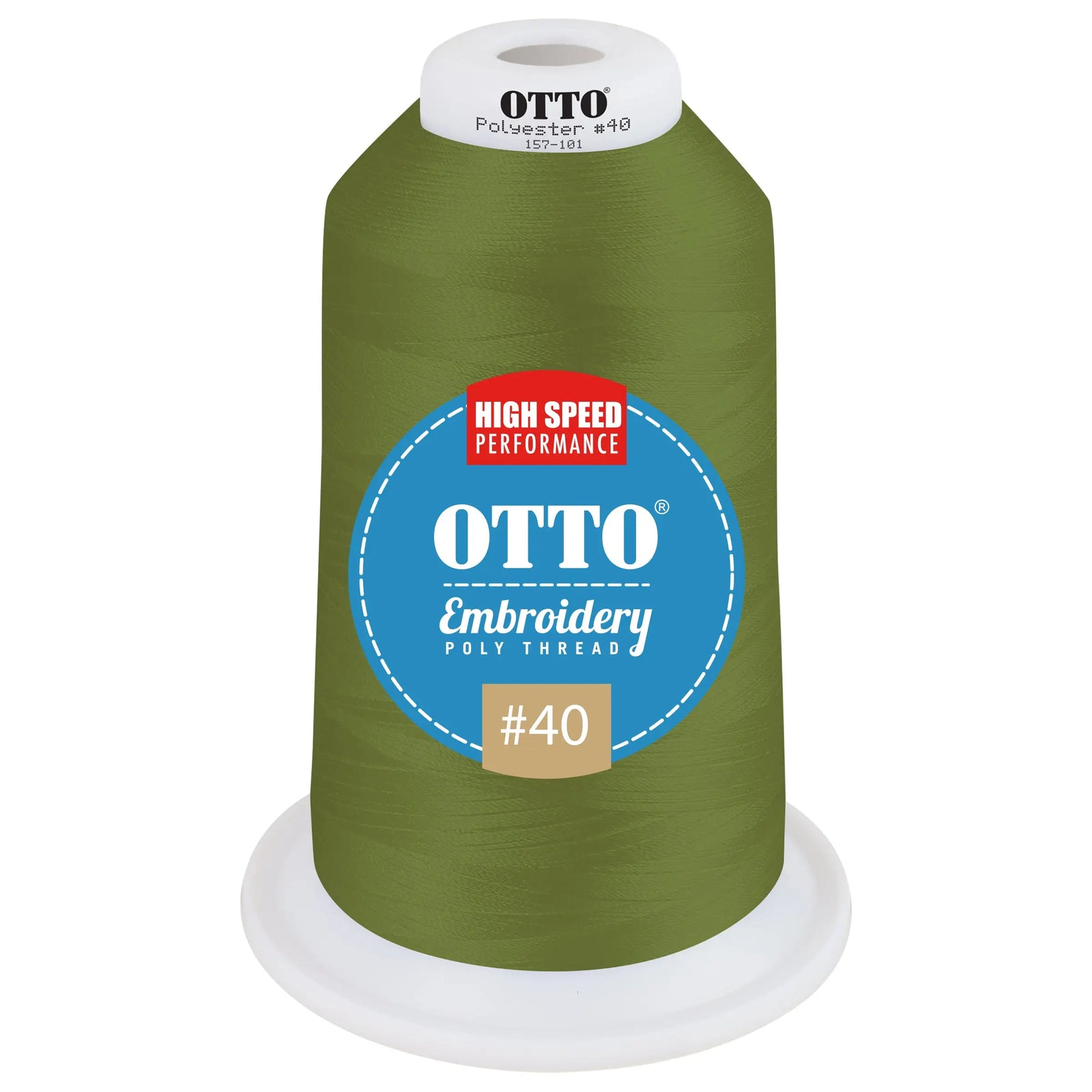 Otto 157-101 Embroidery Poly Thread #40 5,500 Yd. King Cone - 45757 - 7 3/8’’ - 5/8’’