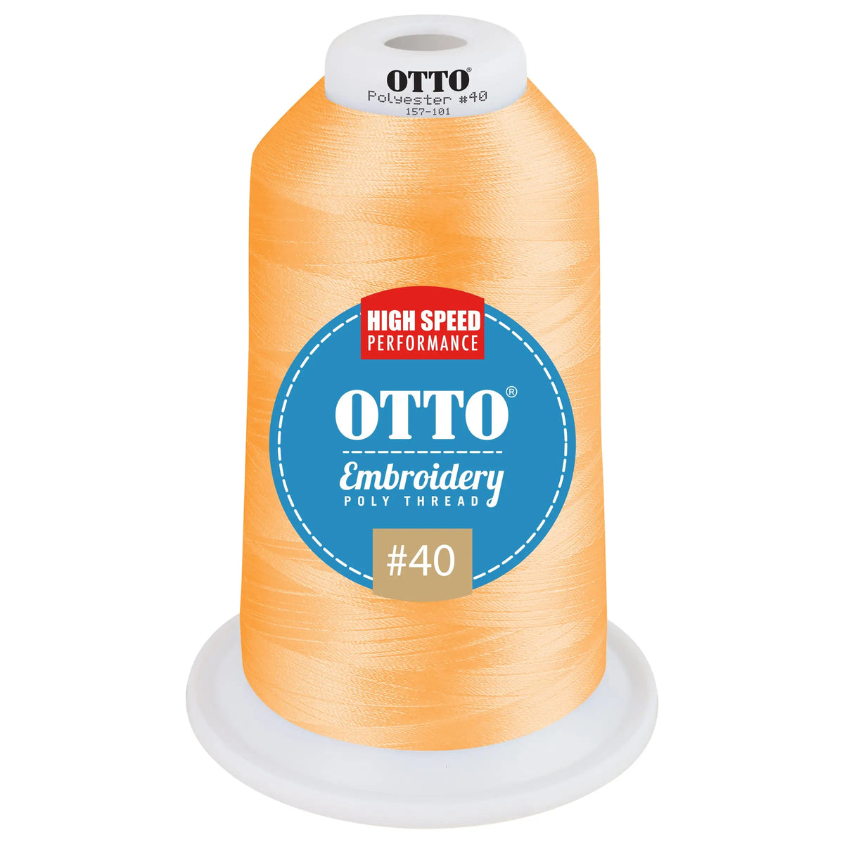 Otto 157-101 Embroidery Poly Thread #40 5,500 Yd. King Cone - 45766 - 7 3/8’’ - 5/8’’