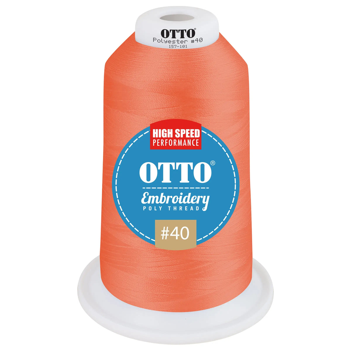 Otto 157-101 Embroidery Poly Thread #40 5,500 Yd. King Cone - 45767 - 7 3/8’’ - 5/8’’