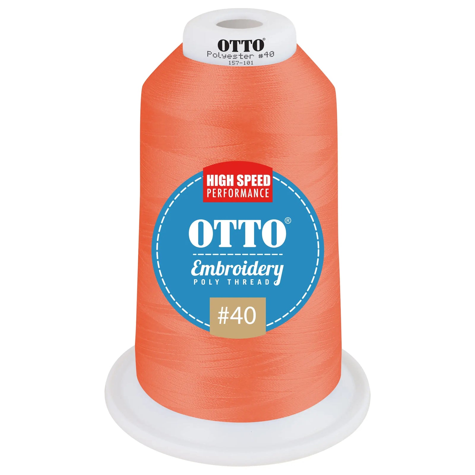 Otto 157-101 Embroidery Poly Thread #40 5,500 Yd. King Cone - 45767 - 7 3/8’’ - 5/8’’