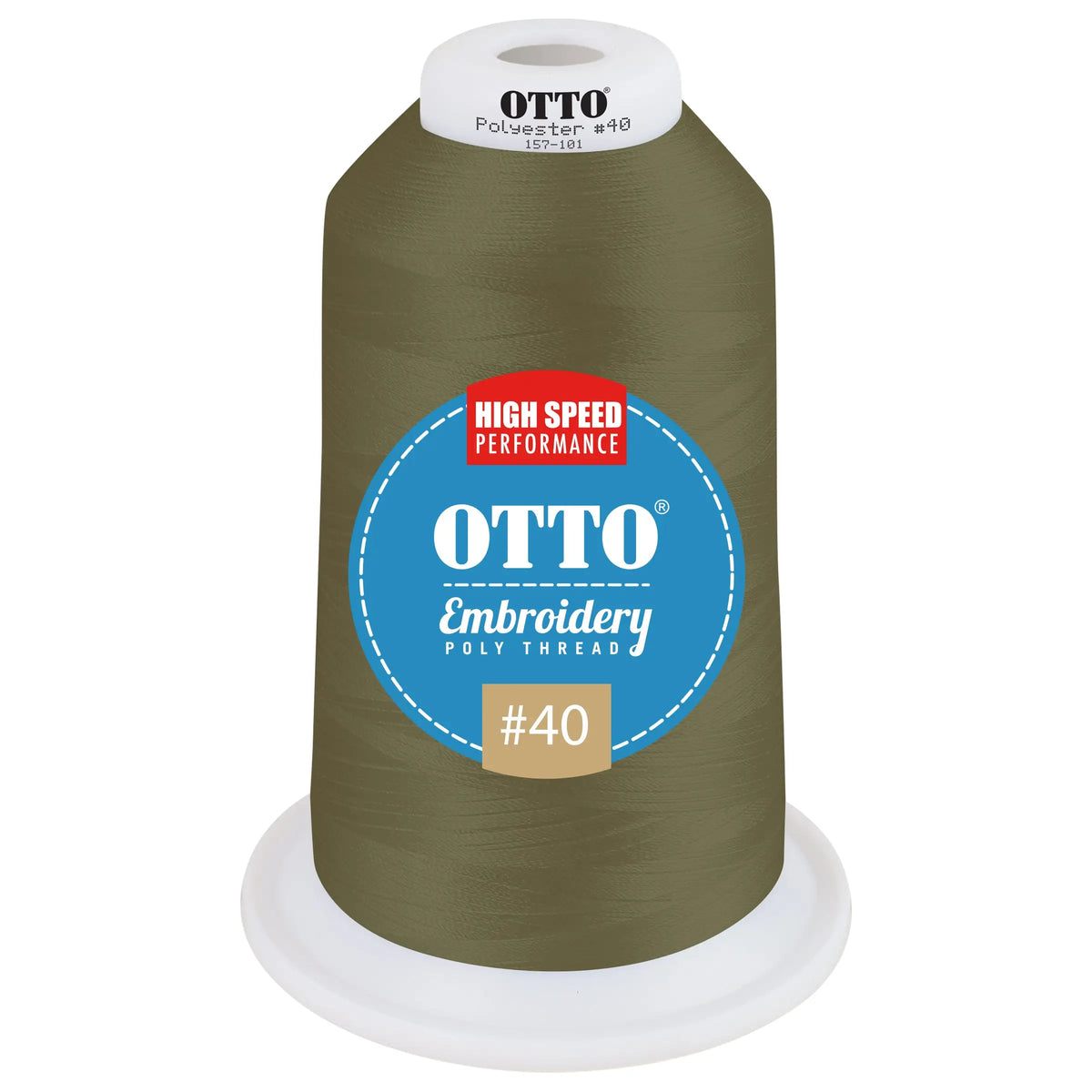 Otto 157-101 Embroidery Poly Thread #40 5,500 Yd. King Cone - 45815 - 7 3/8’’ - 5/8’’