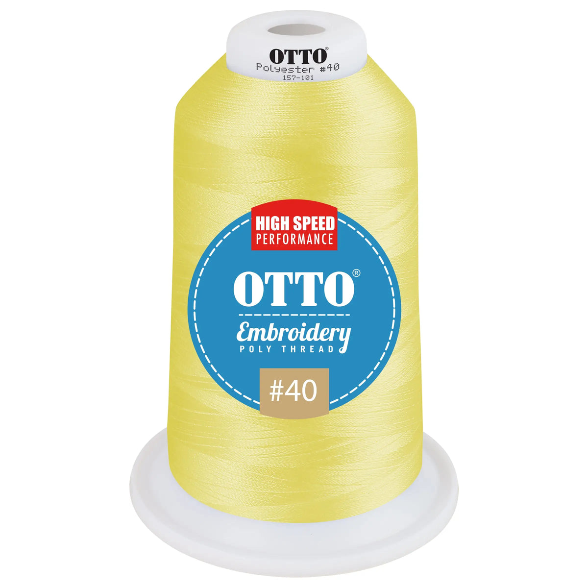 Otto 157-101 Embroidery Poly Thread #40 5,500 Yd. King Cone - 45875 - 7 3/8’’ - 5/8’’
